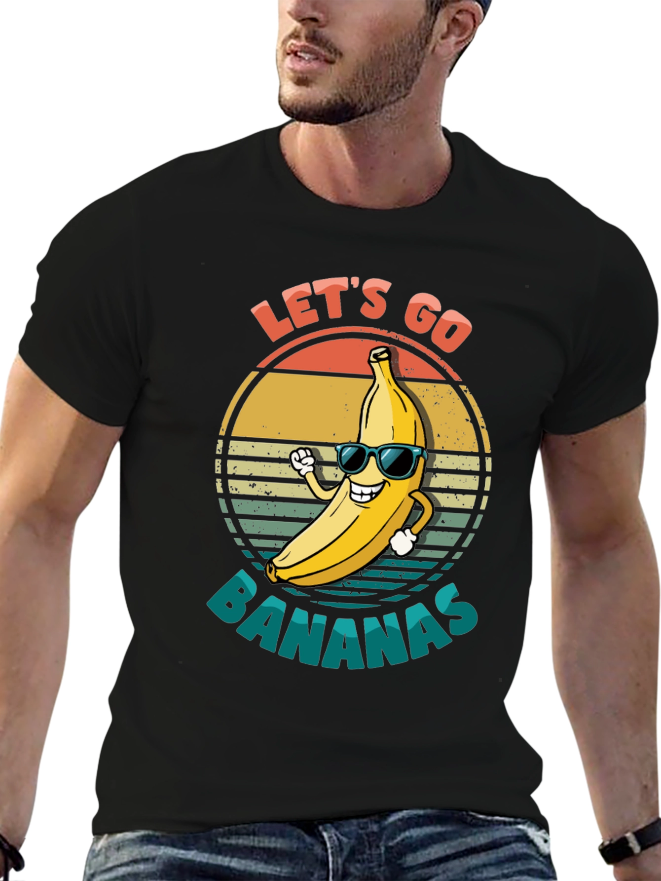 Lets Go Bananas Black Graphic Tee