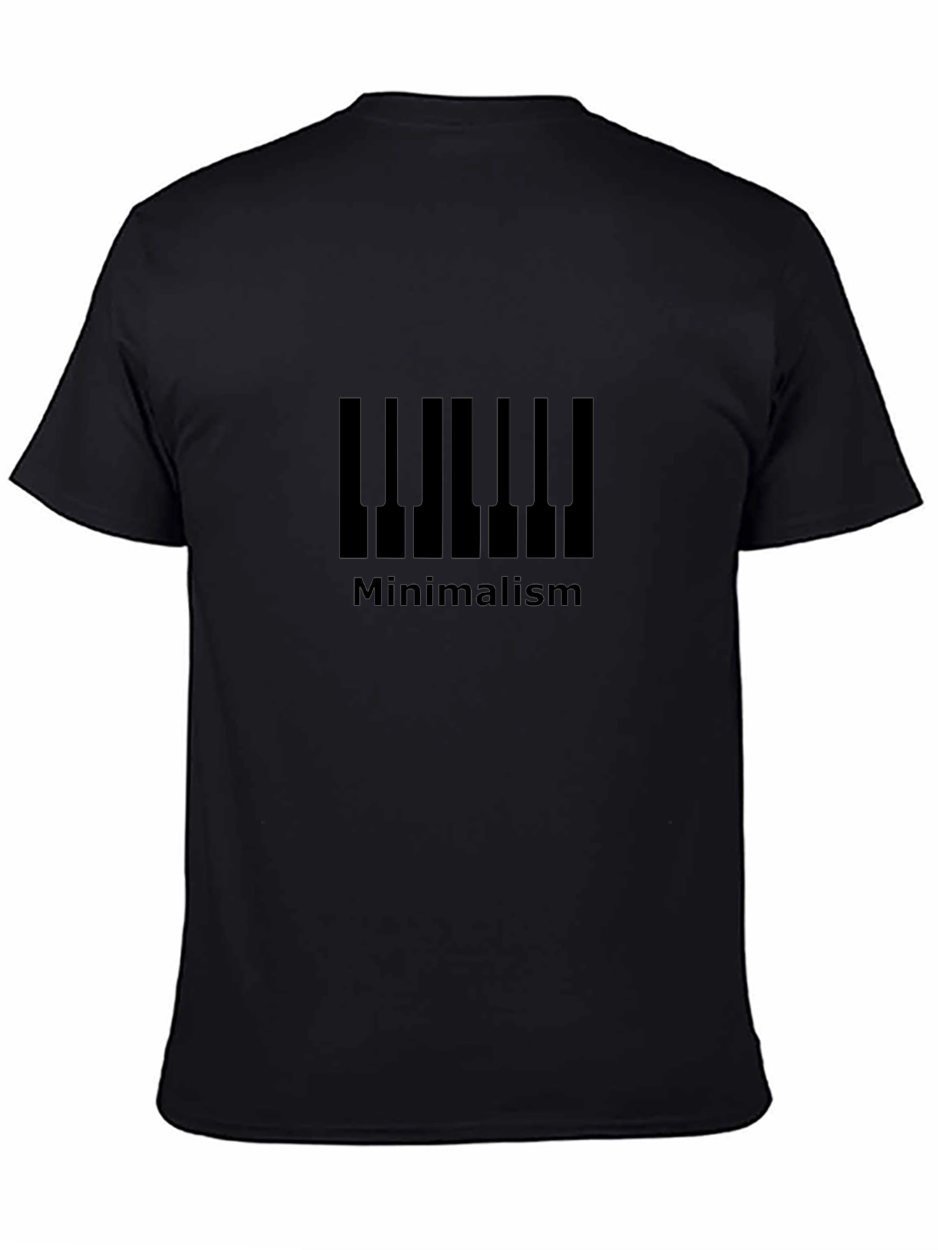 Minimalist Piano Keys Black T-Shirt