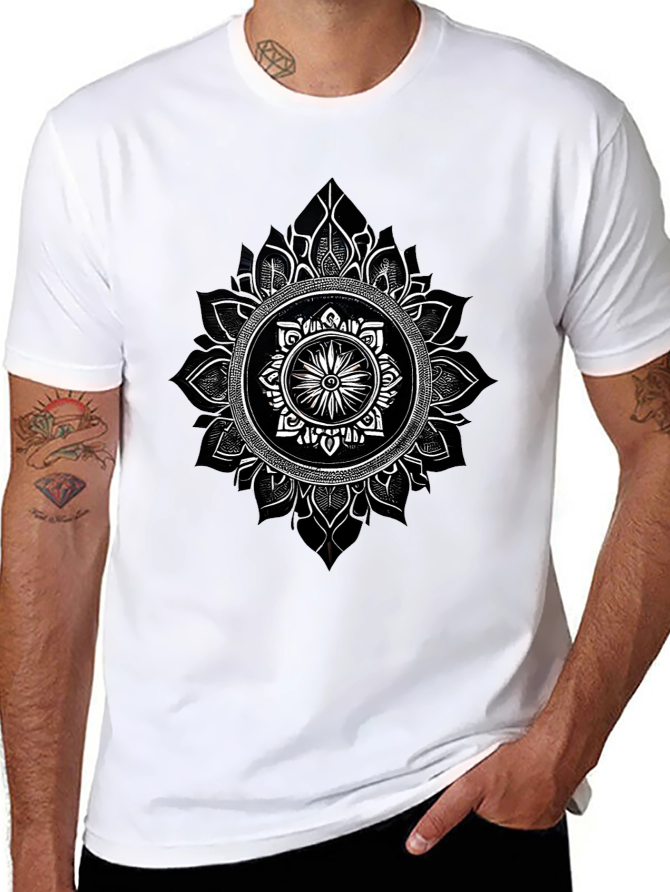 Mandala Graphic Black T-Shirt - Unique Design