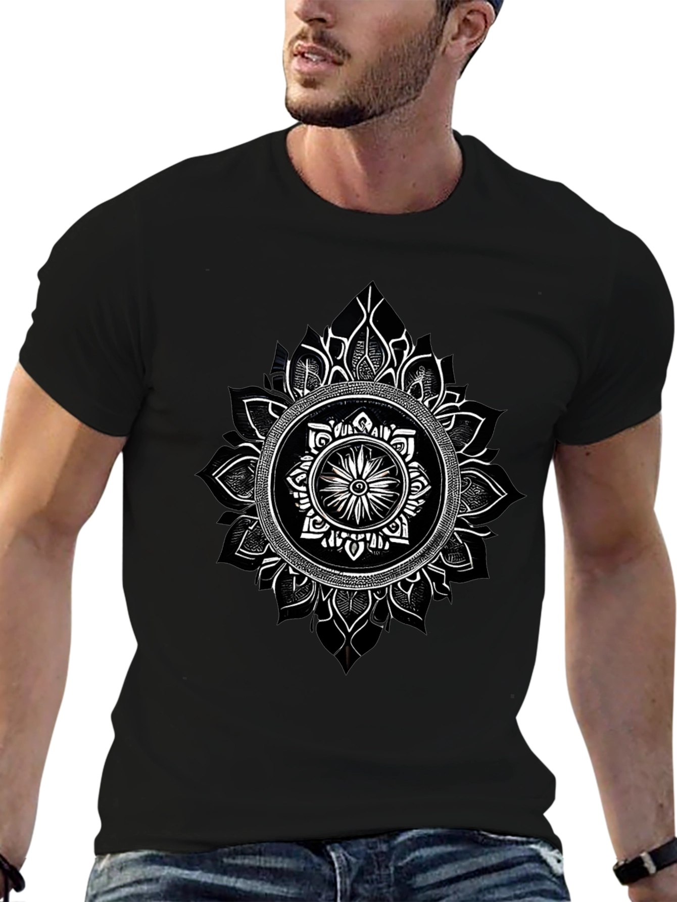 Mandala Graphic Black T-Shirt - Unique Design