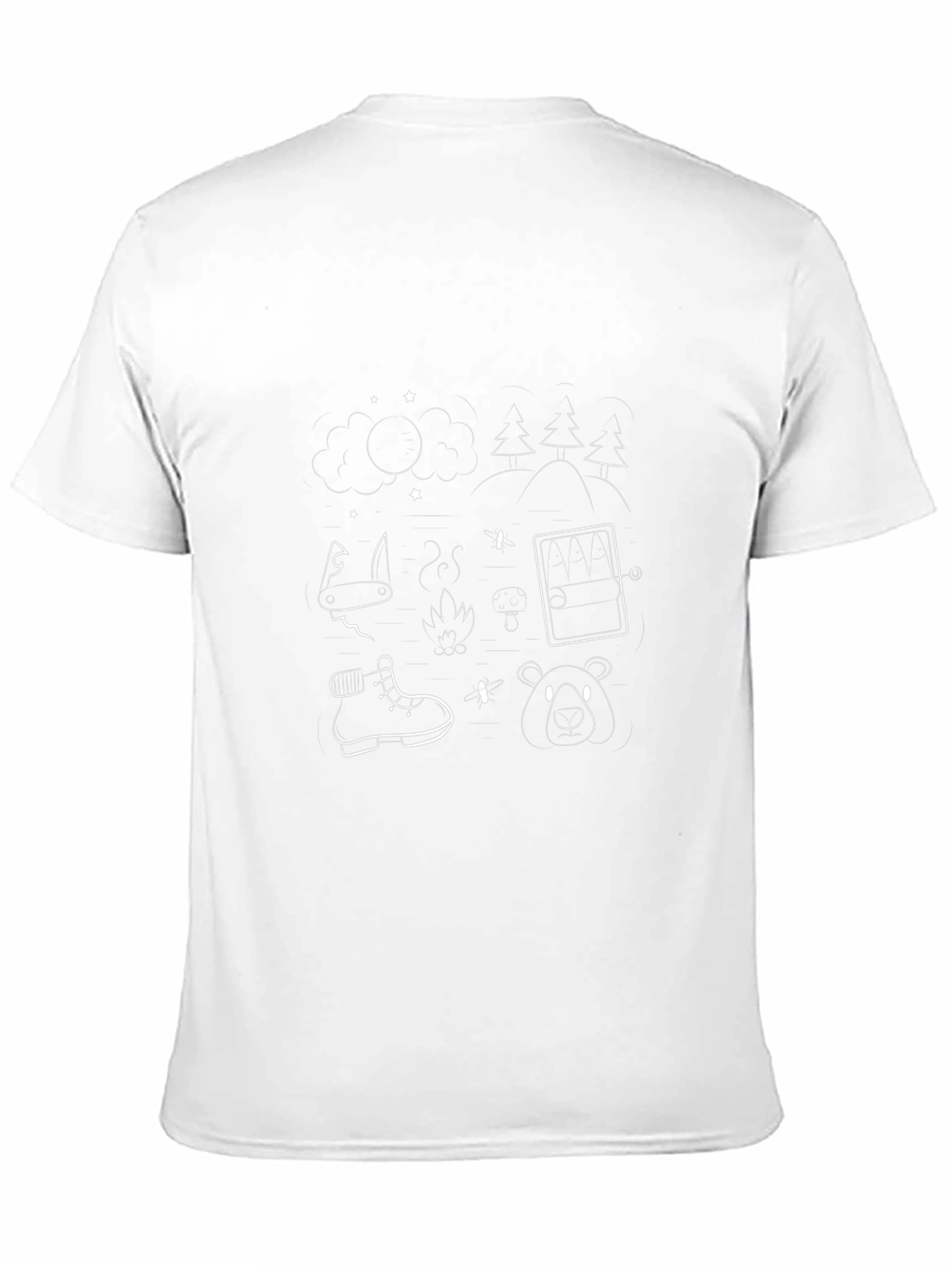 Camping Adventure Graphic Tee - Black Cotton T-Shirt