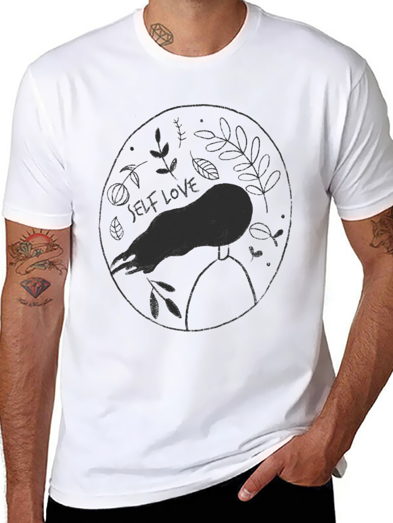 Self Love Graphic Print Black T-Shirt