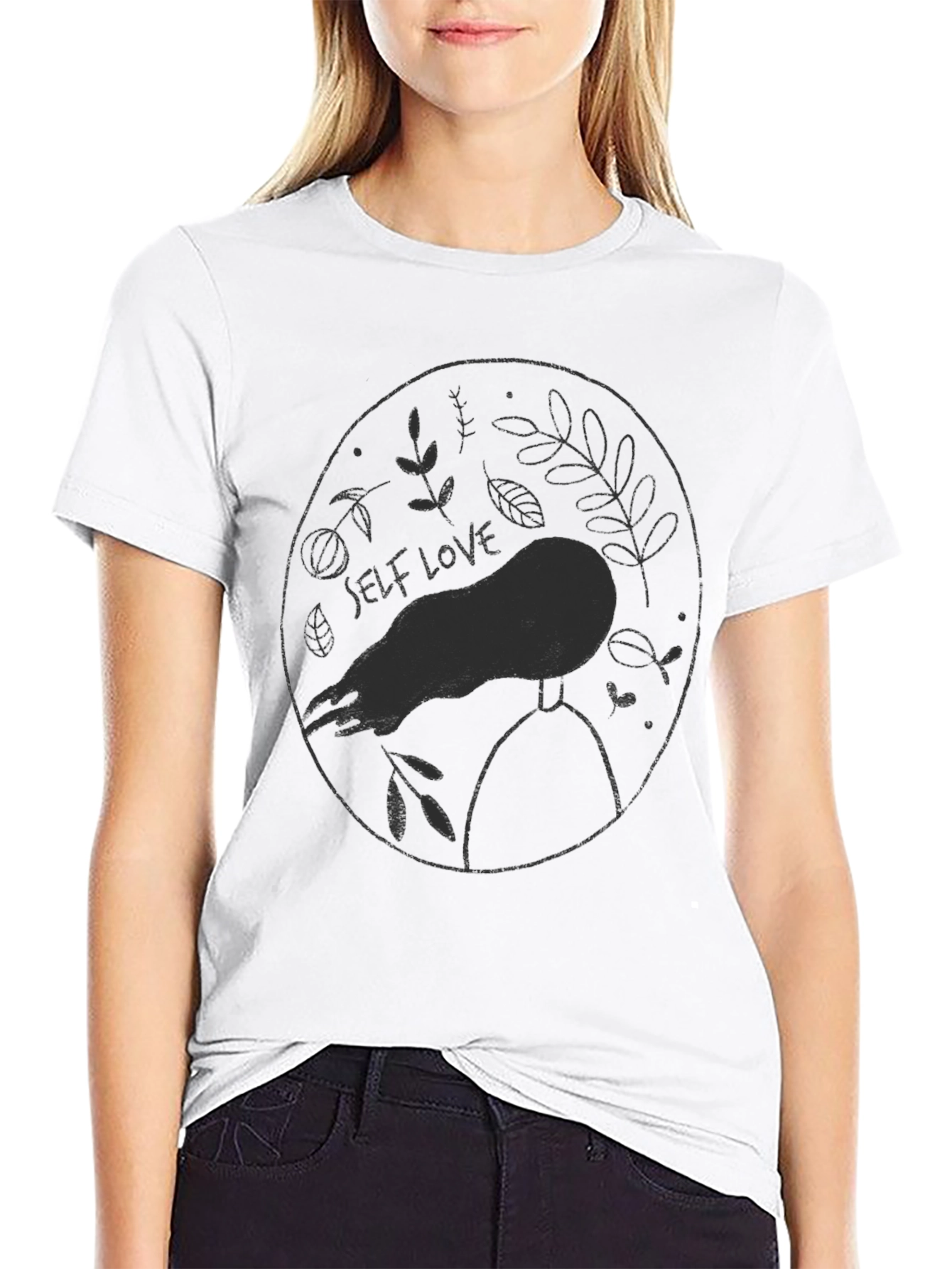 Self Love Graphic Print Black T-Shirt