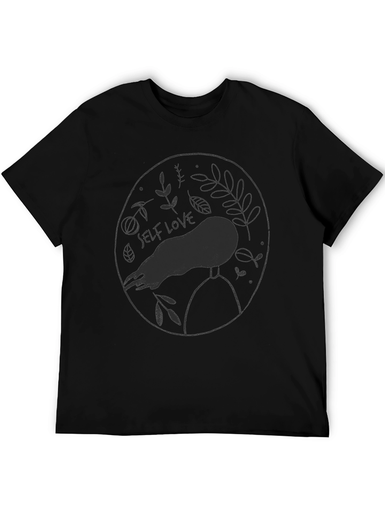 Self Love Graphic Print Black T-Shirt