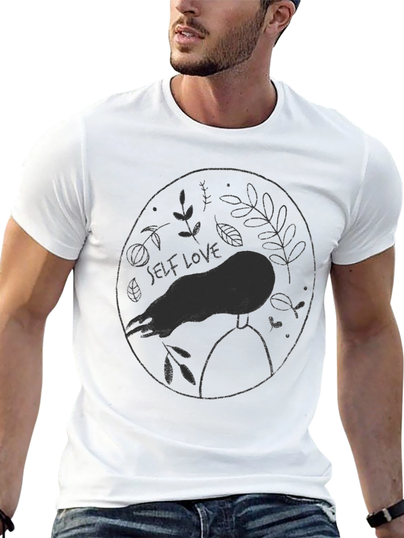 Self Love Graphic Print Black T-Shirt