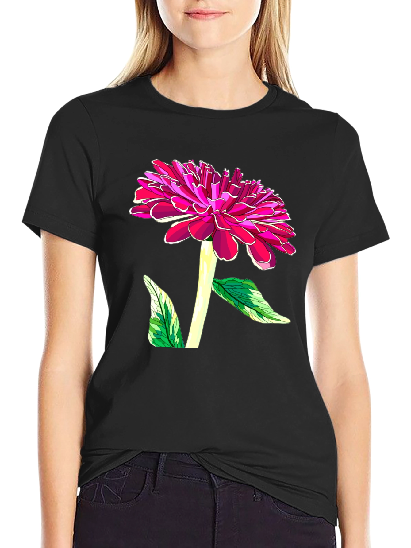 Floral Graphic Tee - Bold Flower Design