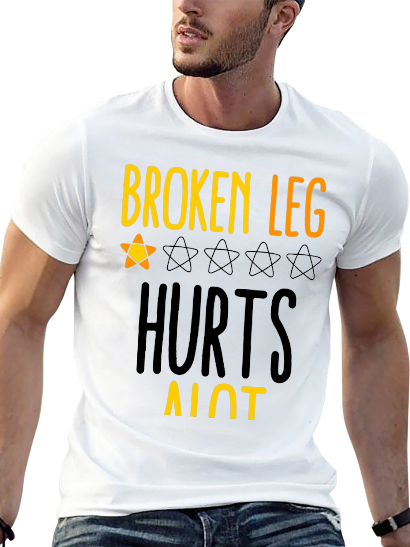 Broken Leg Hurts Alot Graphic Tee