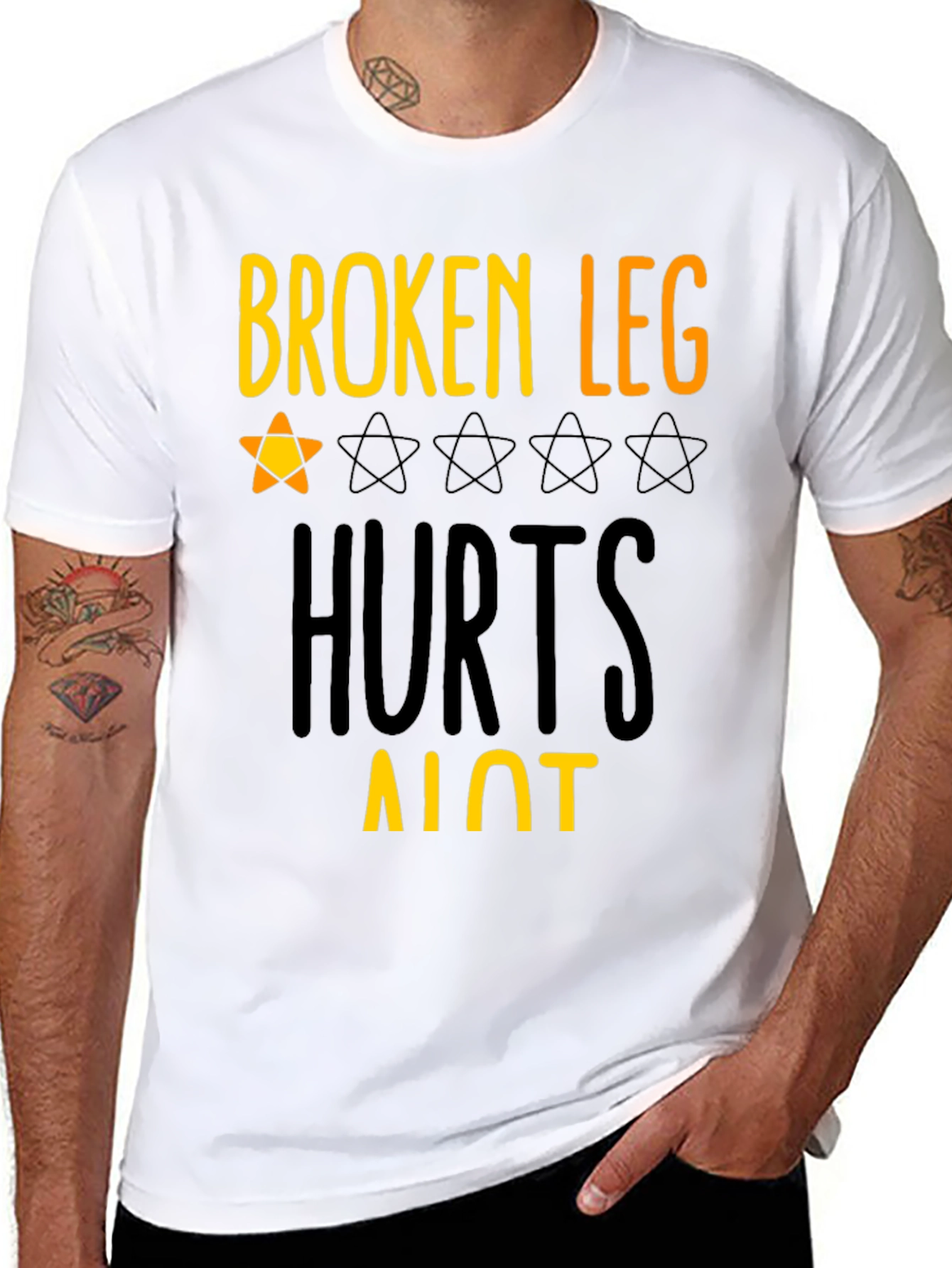Broken Leg Hurts Alot Graphic Tee