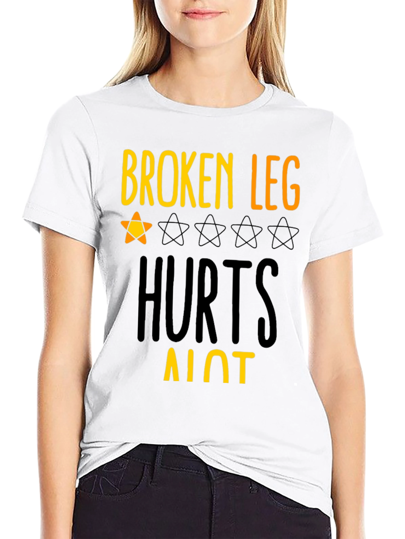 Broken Leg Hurts Alot Graphic Tee