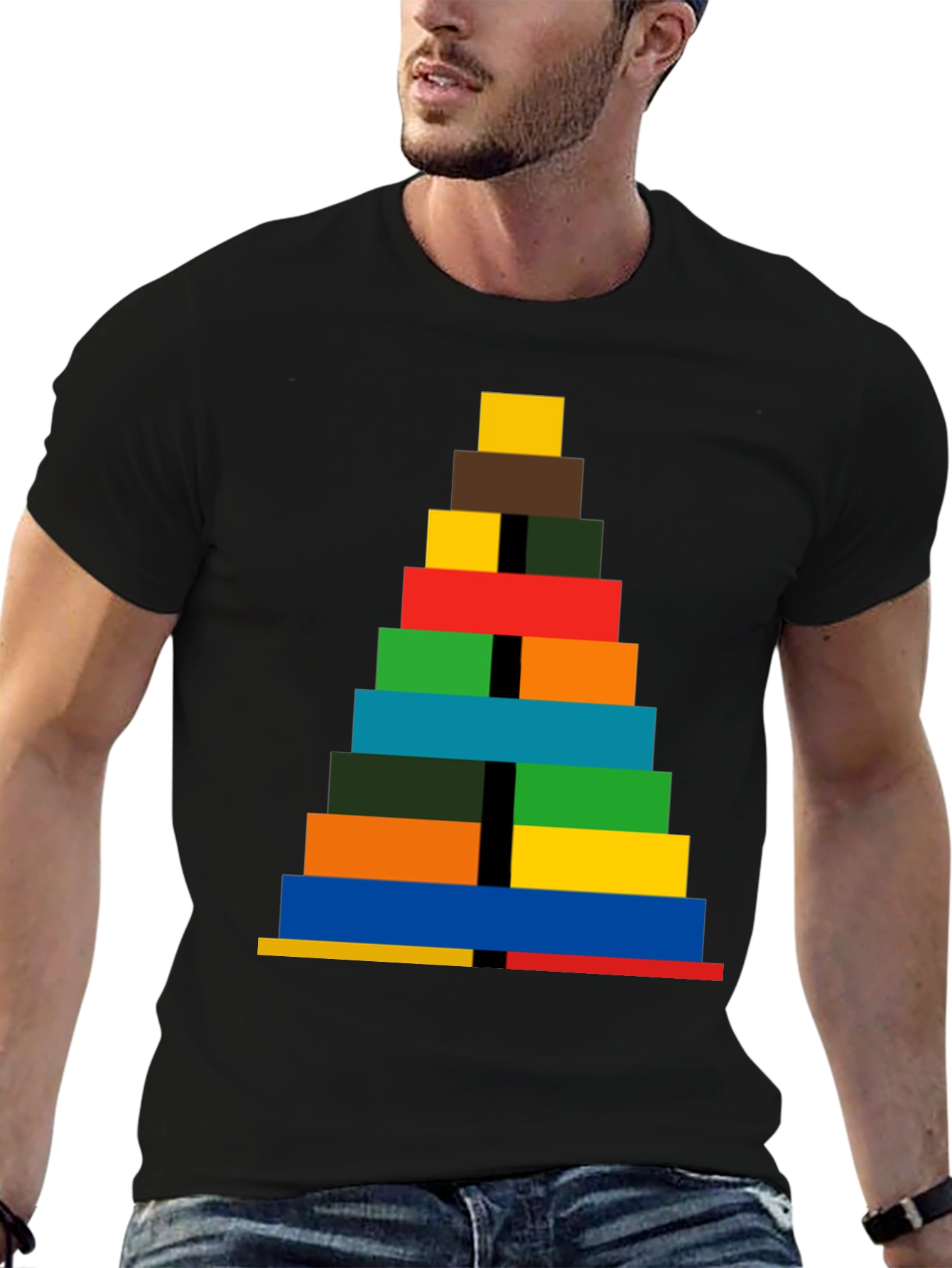 Colorful Blocks Stacked Tee