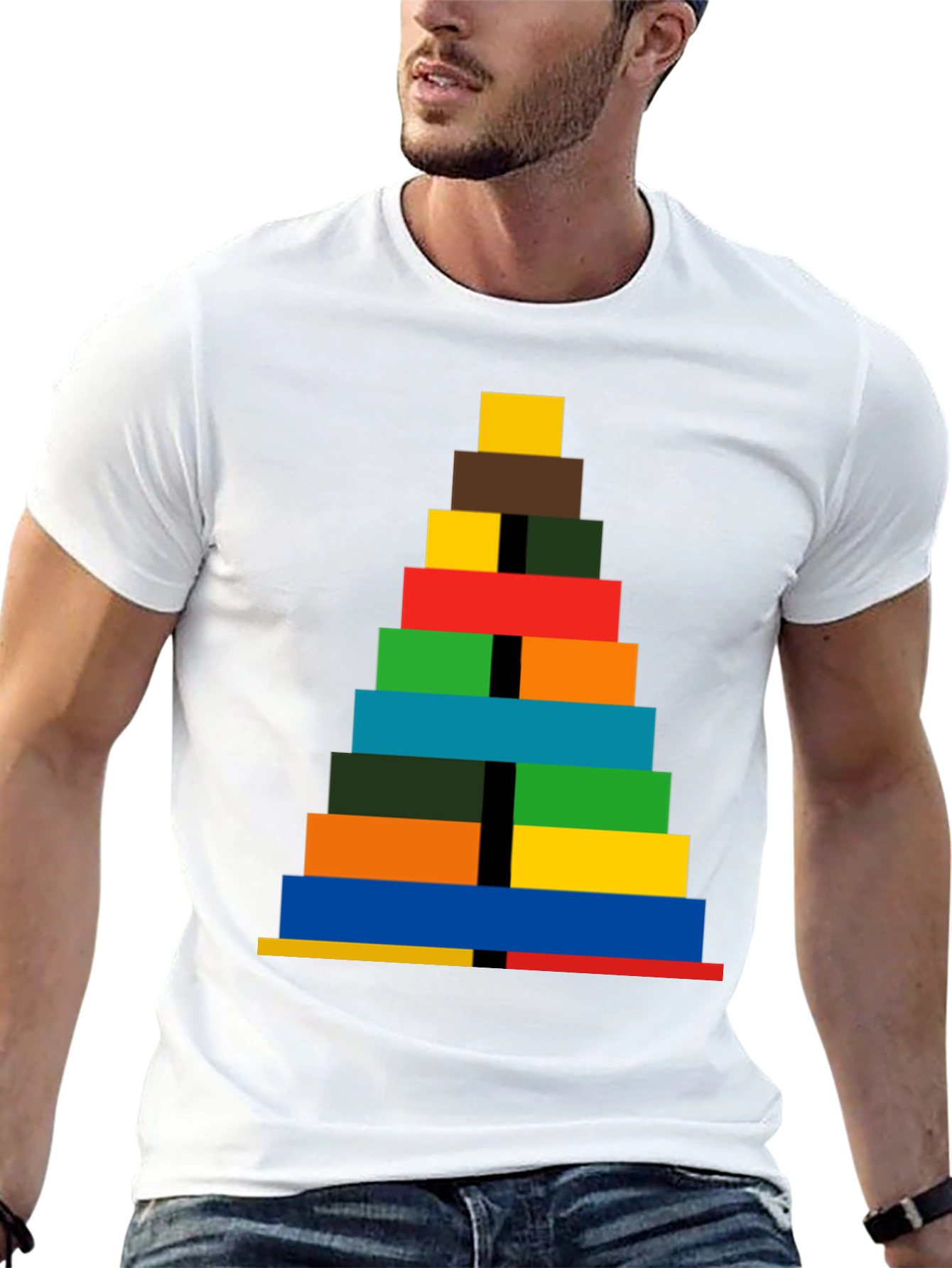 Colorful Blocks Stacked Tee