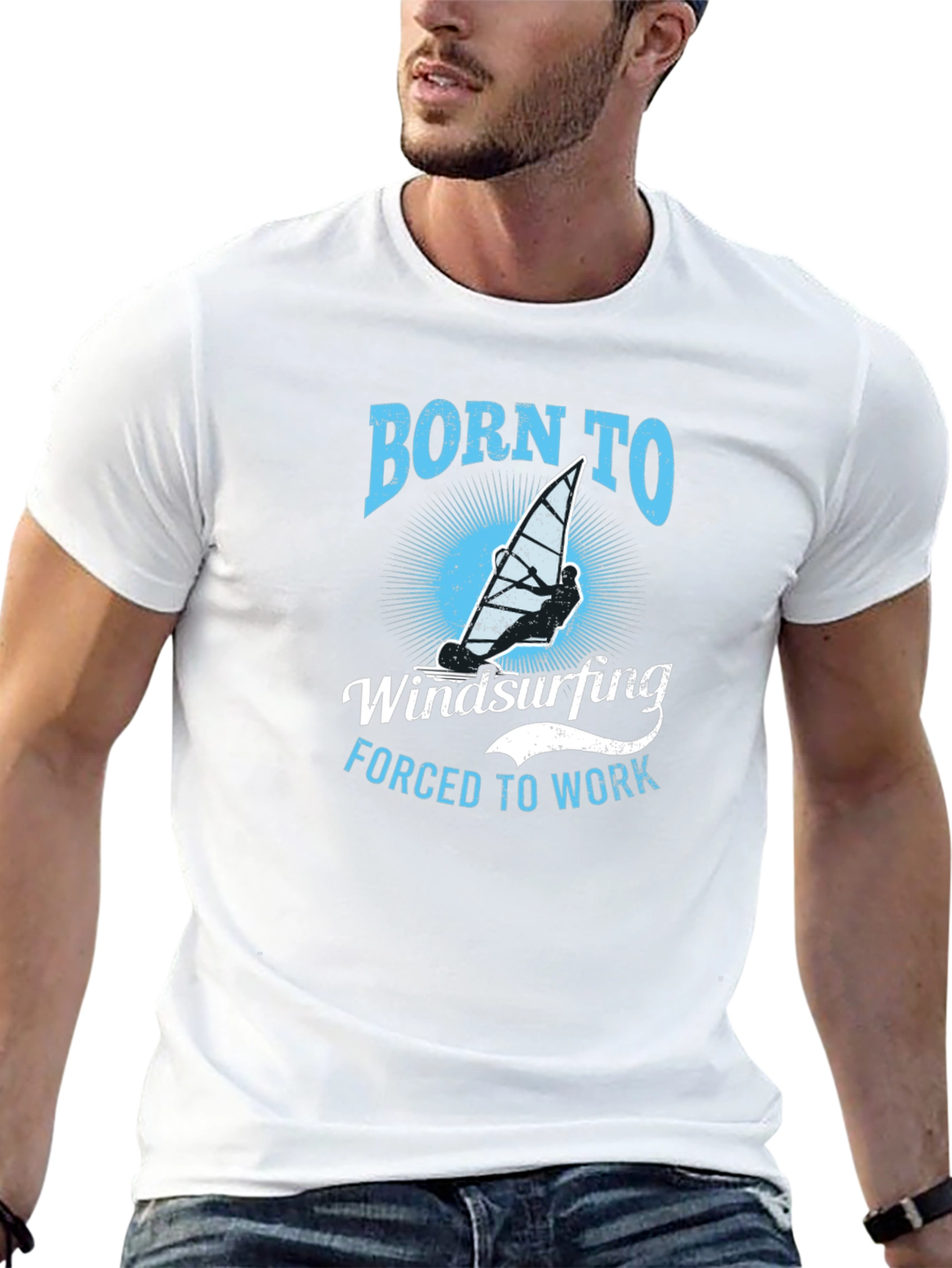 Born to Windsurfing Graphic T-Shirt - Black