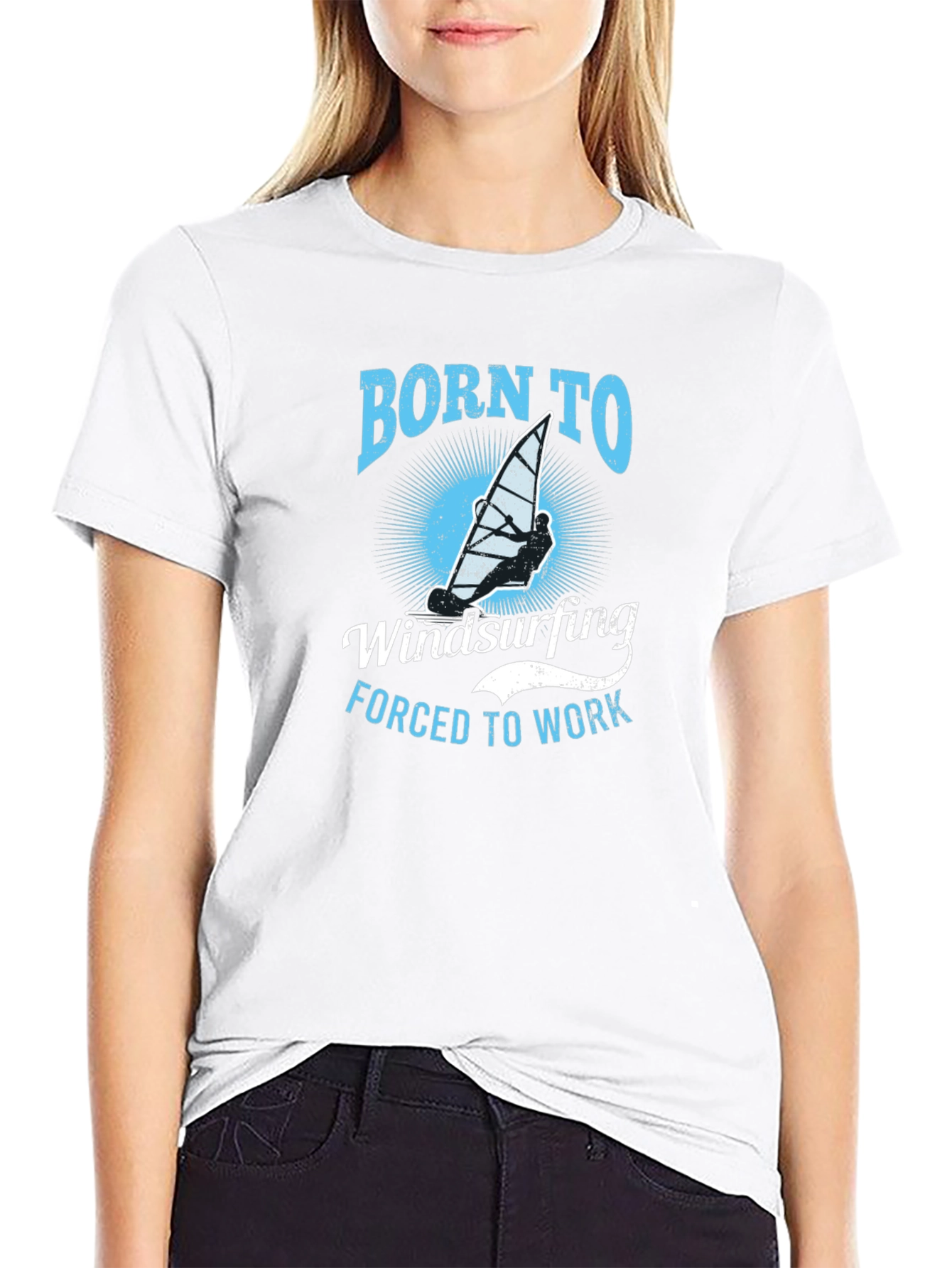 Born to Windsurfing Graphic T-Shirt - Black