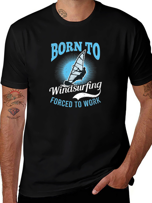 Born to Windsurfing Graphic T-Shirt - Black