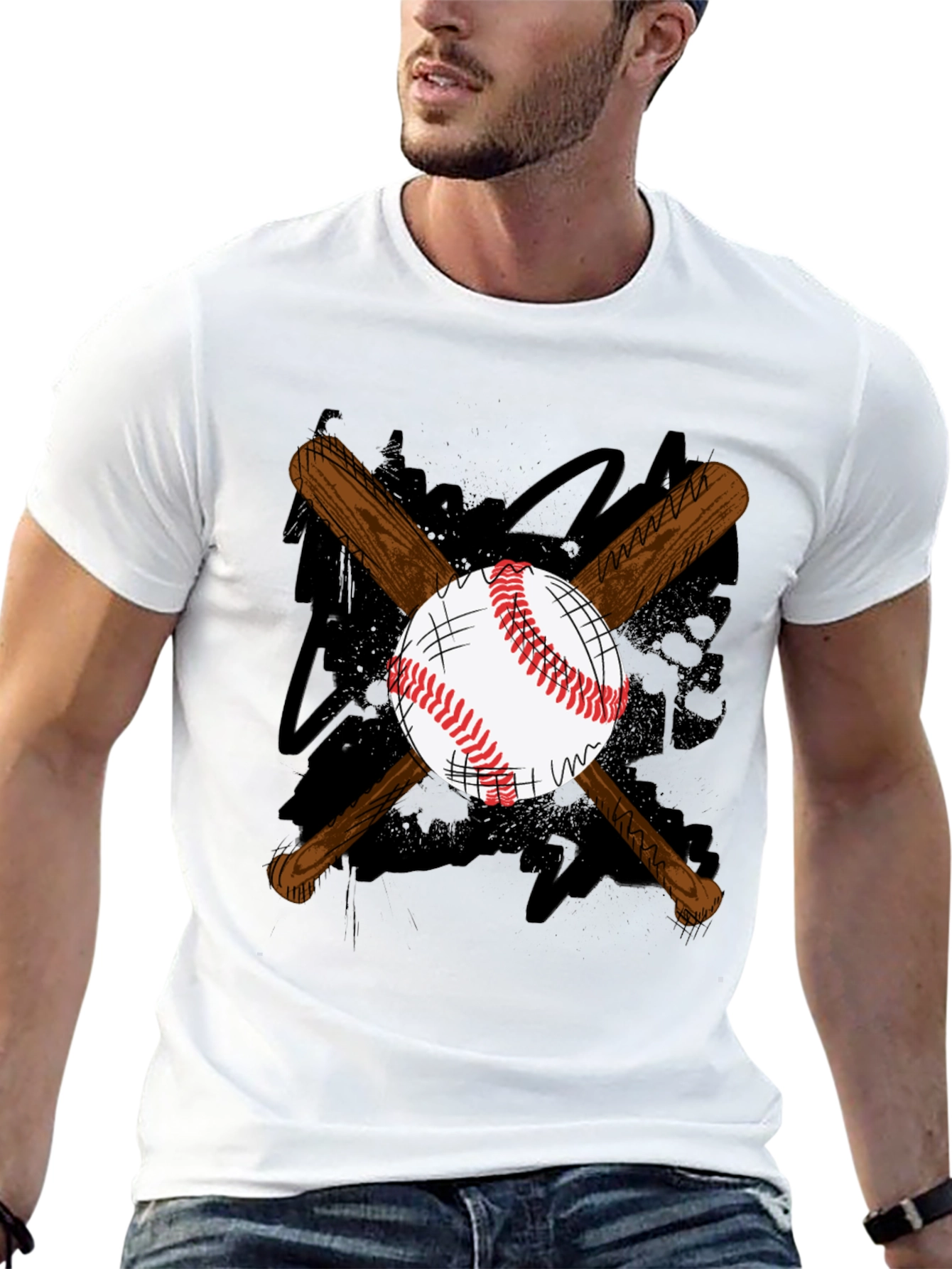 Baseball Bats and Ball Graphic T-Shirt