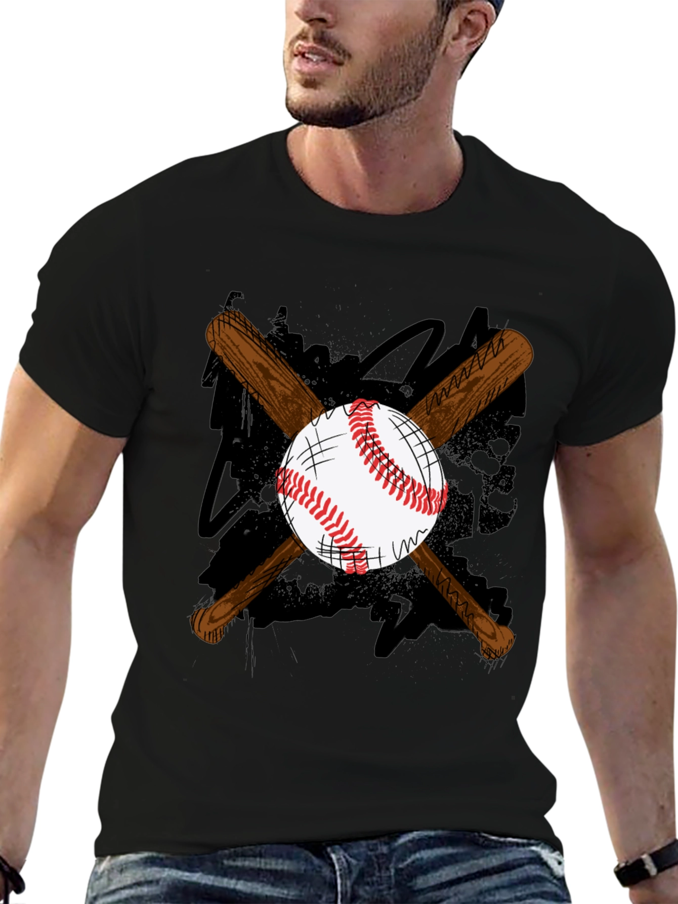 Baseball Bats and Ball Graphic T-Shirt