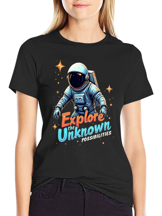 Explore Unknown Astronaut Black T-Shirt