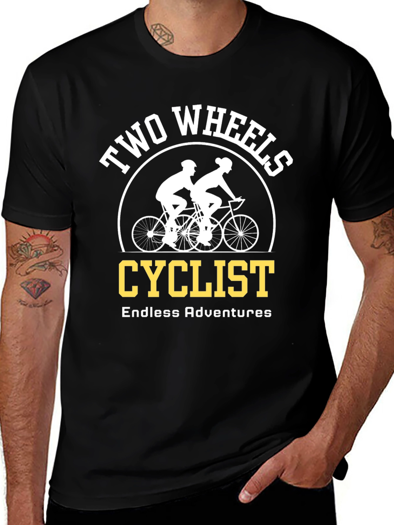 Two Wheels Cyclist T-Shirt - Endless Adventures