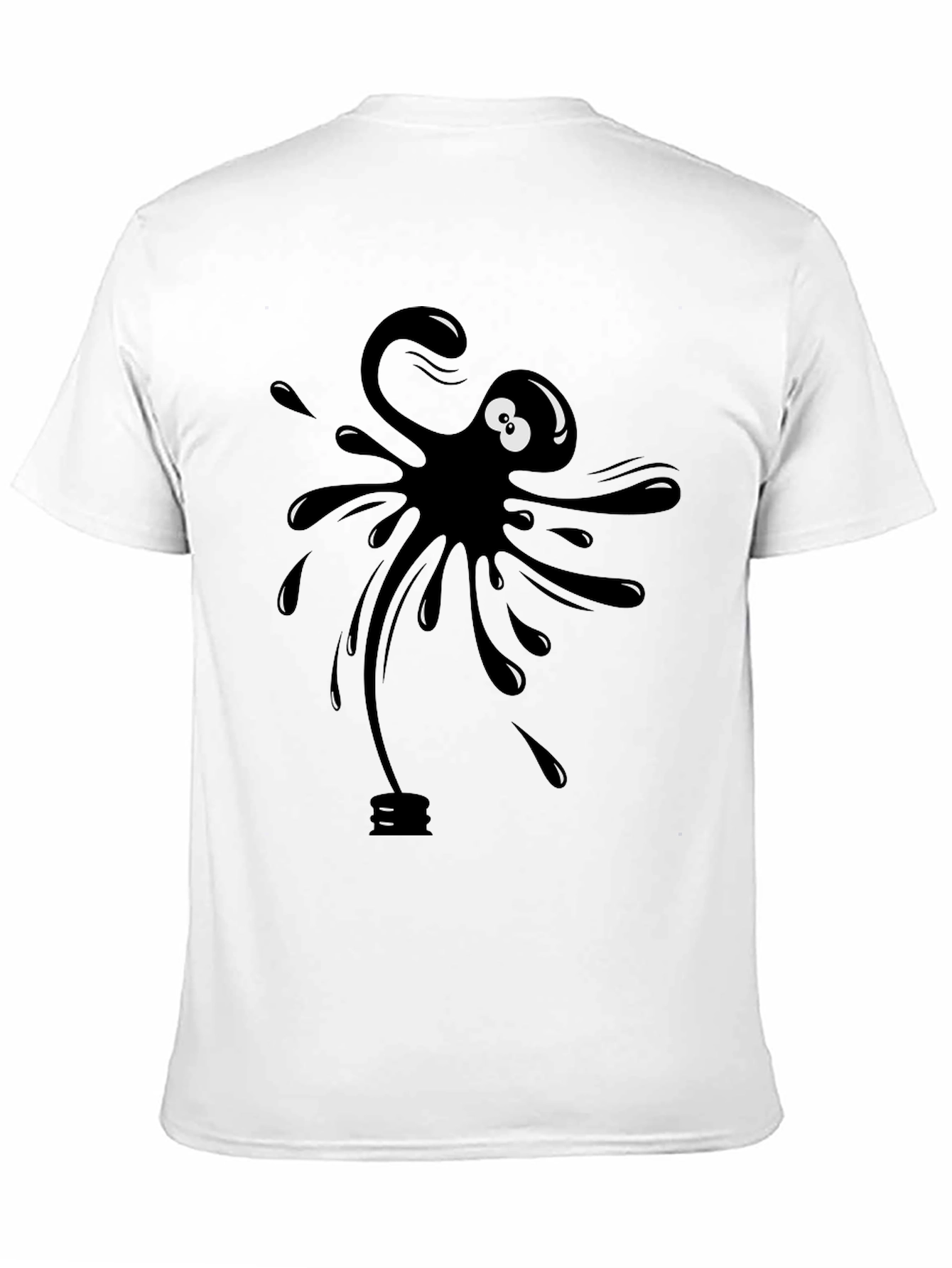 Cartoon Ink Splatter Graphic Tee - Black