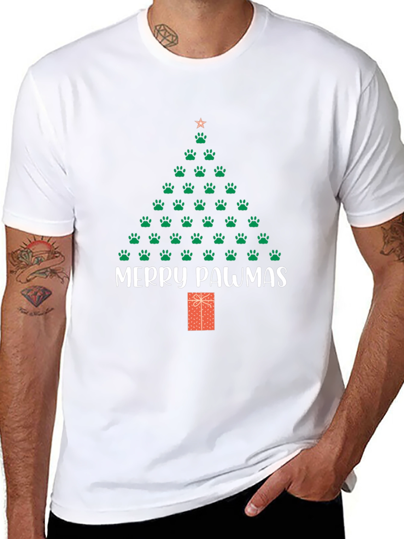Merry Pawmas Christmas T-Shirt