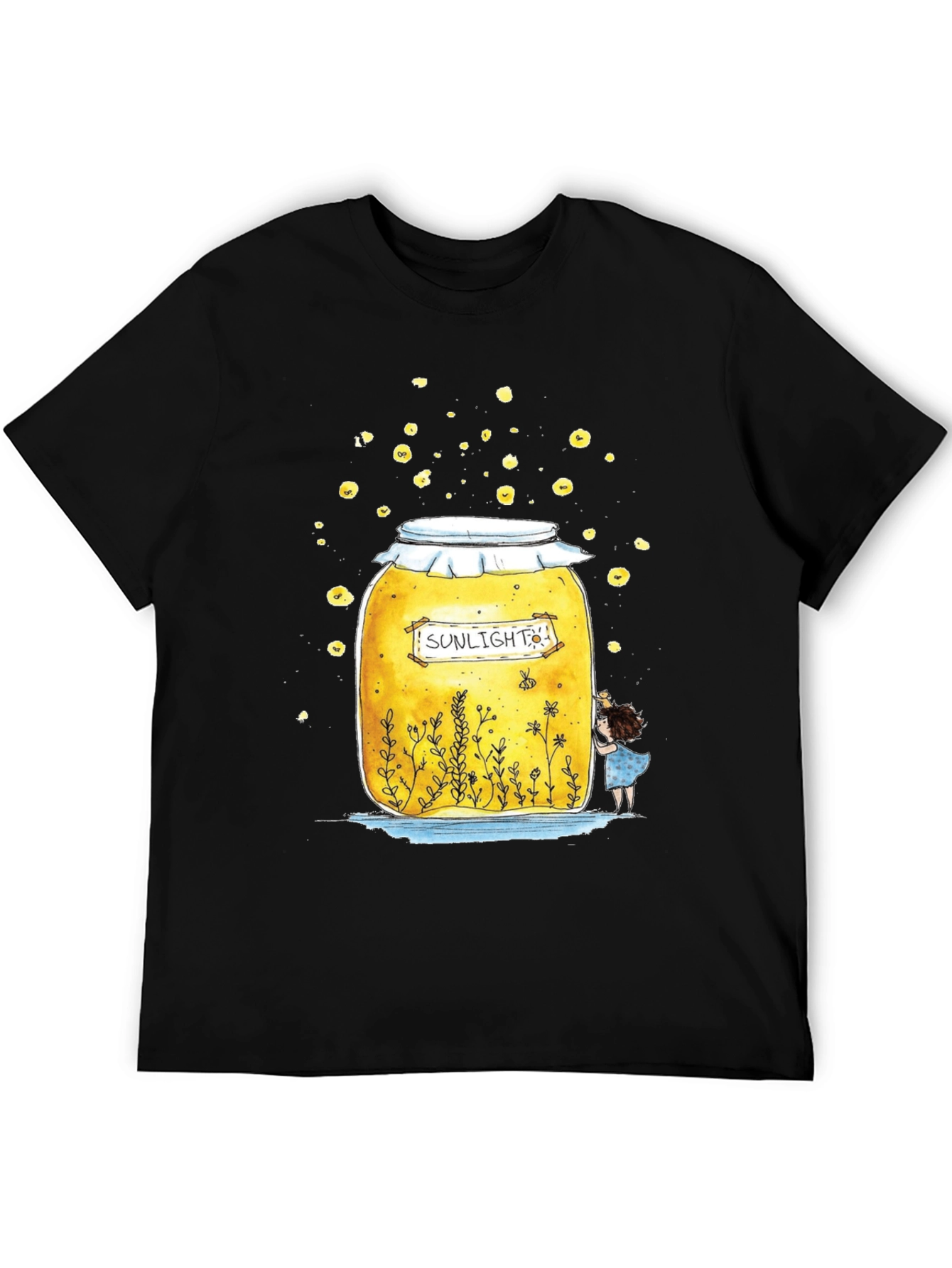 Sunlight Jar Graphic T-Shirt - Whimsical Black Tee
