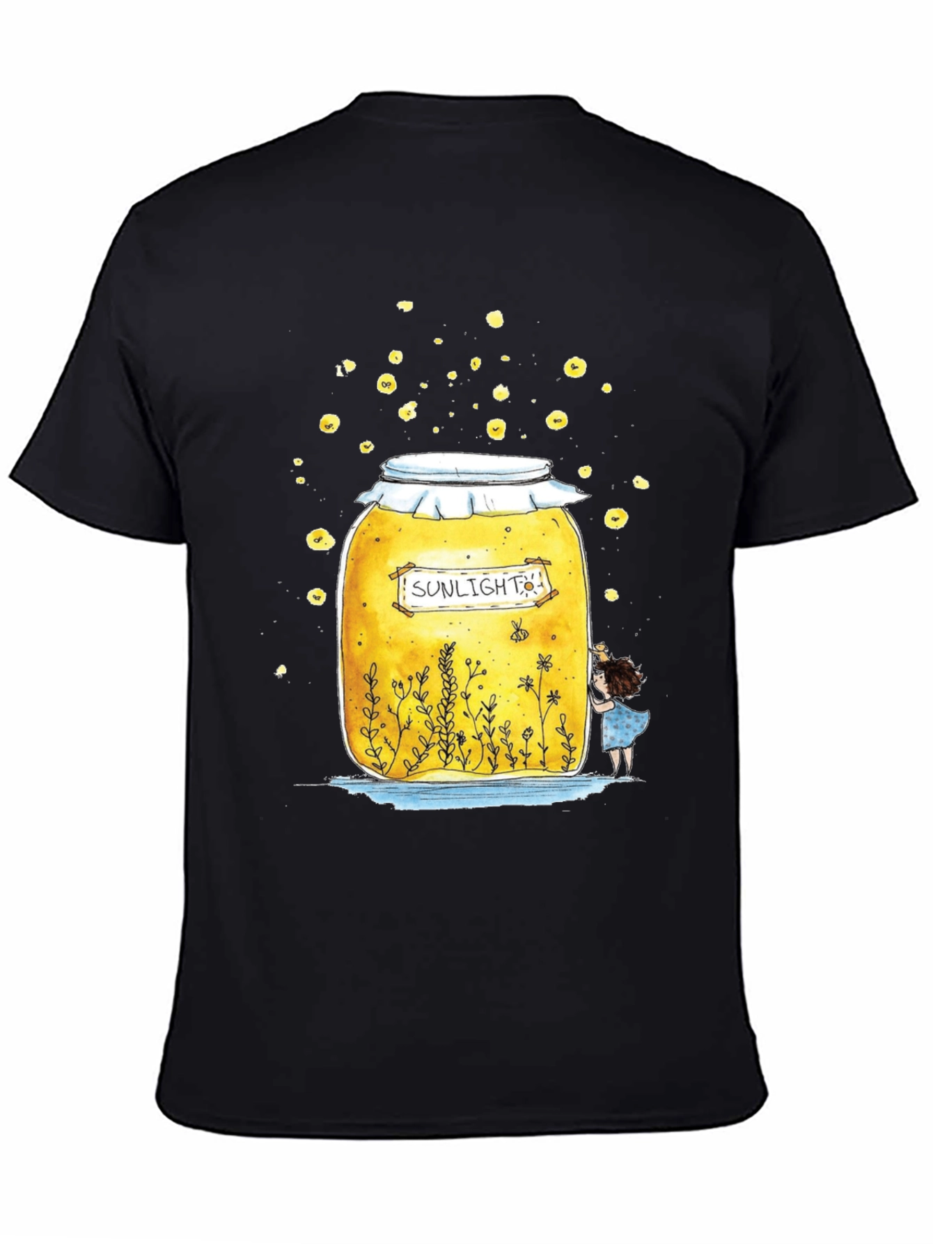 Sunlight Jar Graphic T-Shirt - Whimsical Black Tee