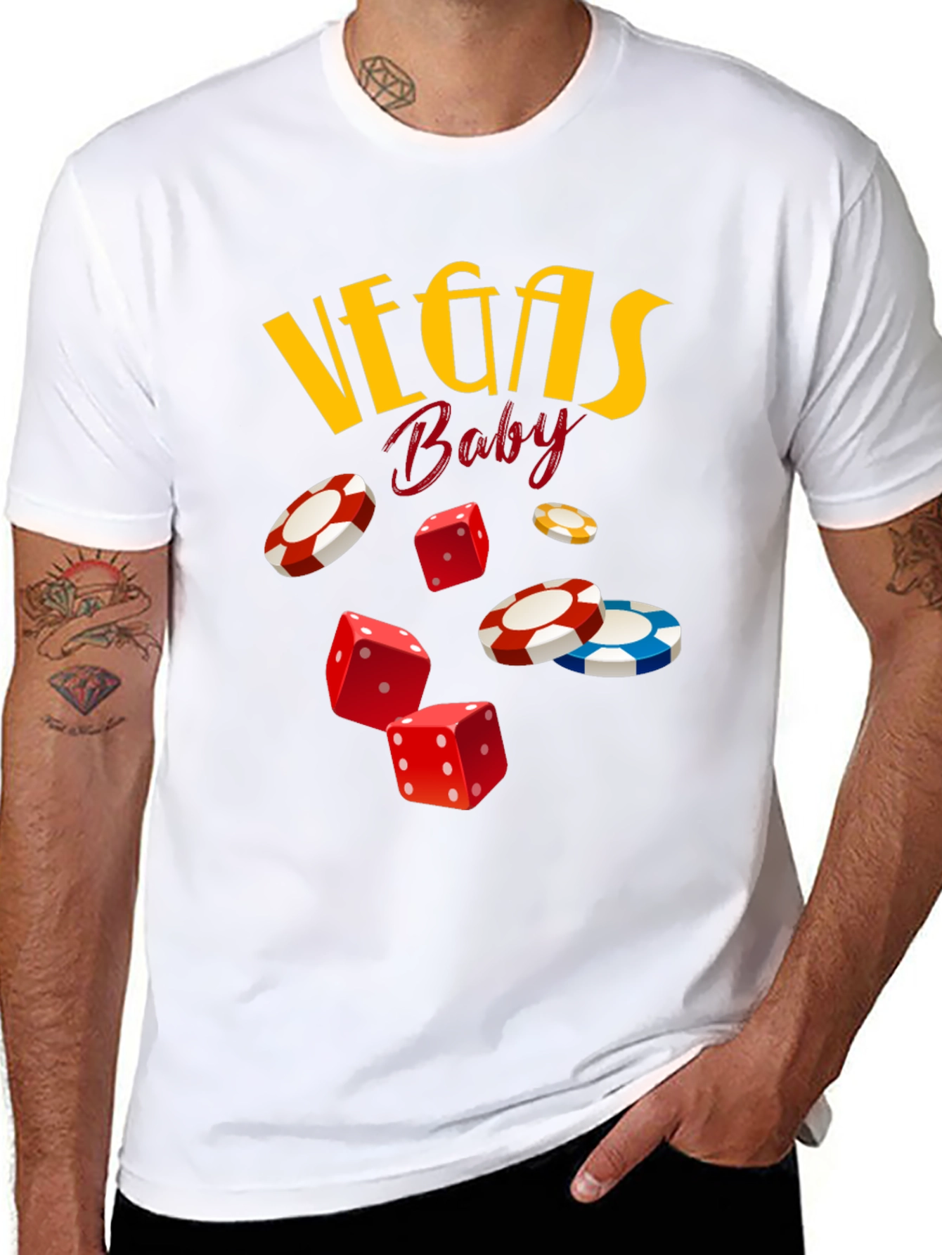 Vegas Baby Dice & Chips Graphic Tee