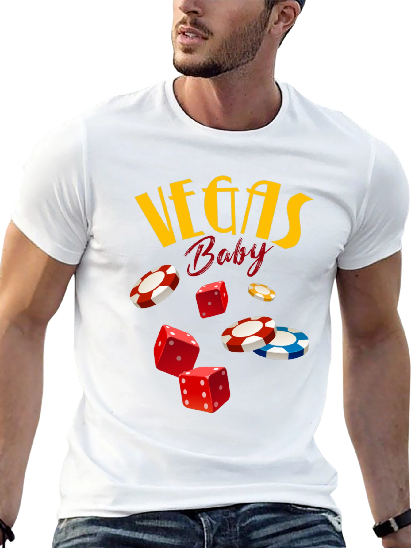 Vegas Baby Dice & Chips Graphic Tee