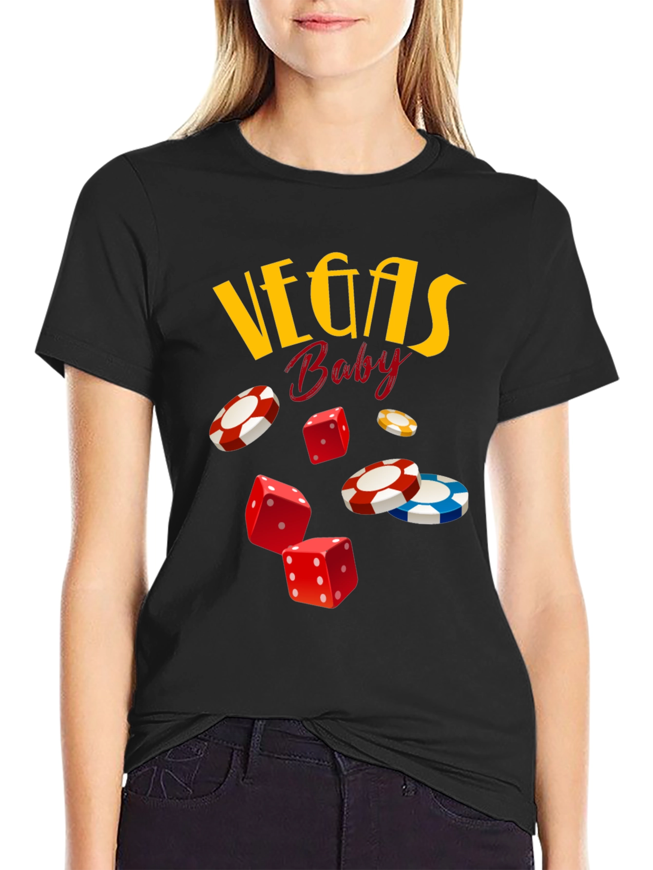 Vegas Baby Dice & Chips Graphic Tee