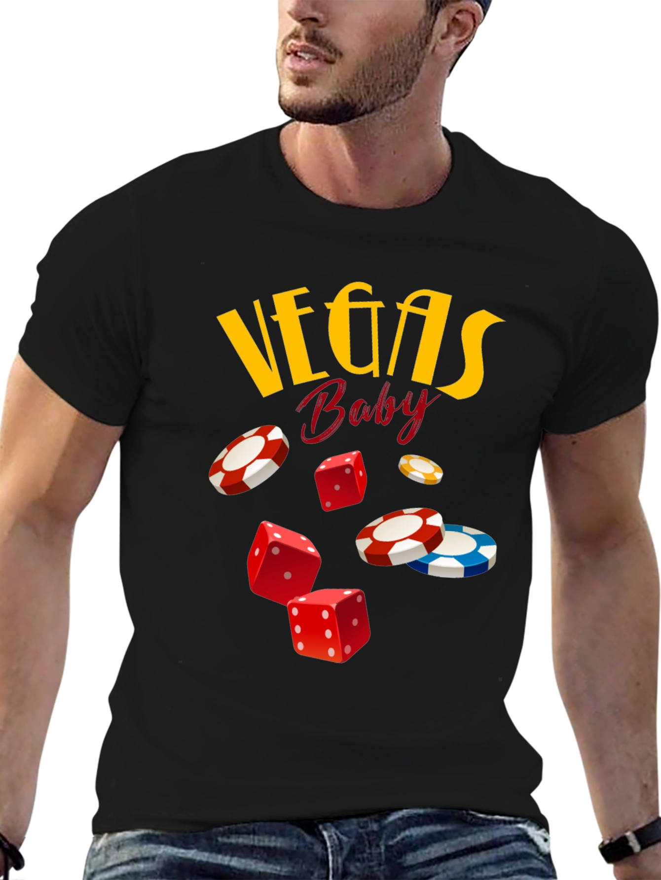 Vegas Baby Dice & Chips Graphic Tee