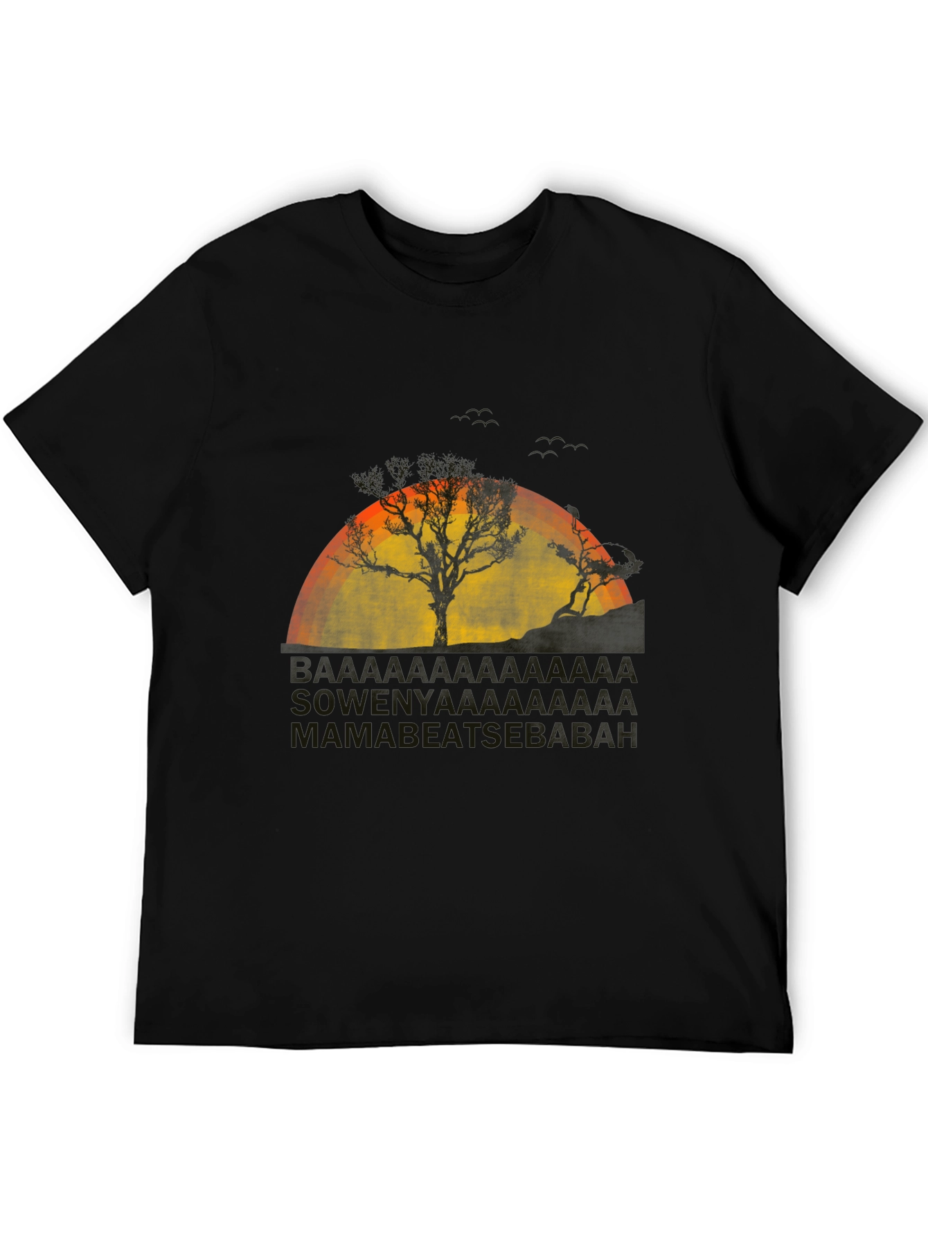 Tree Silhouette Graphic Tee - Sunset Design