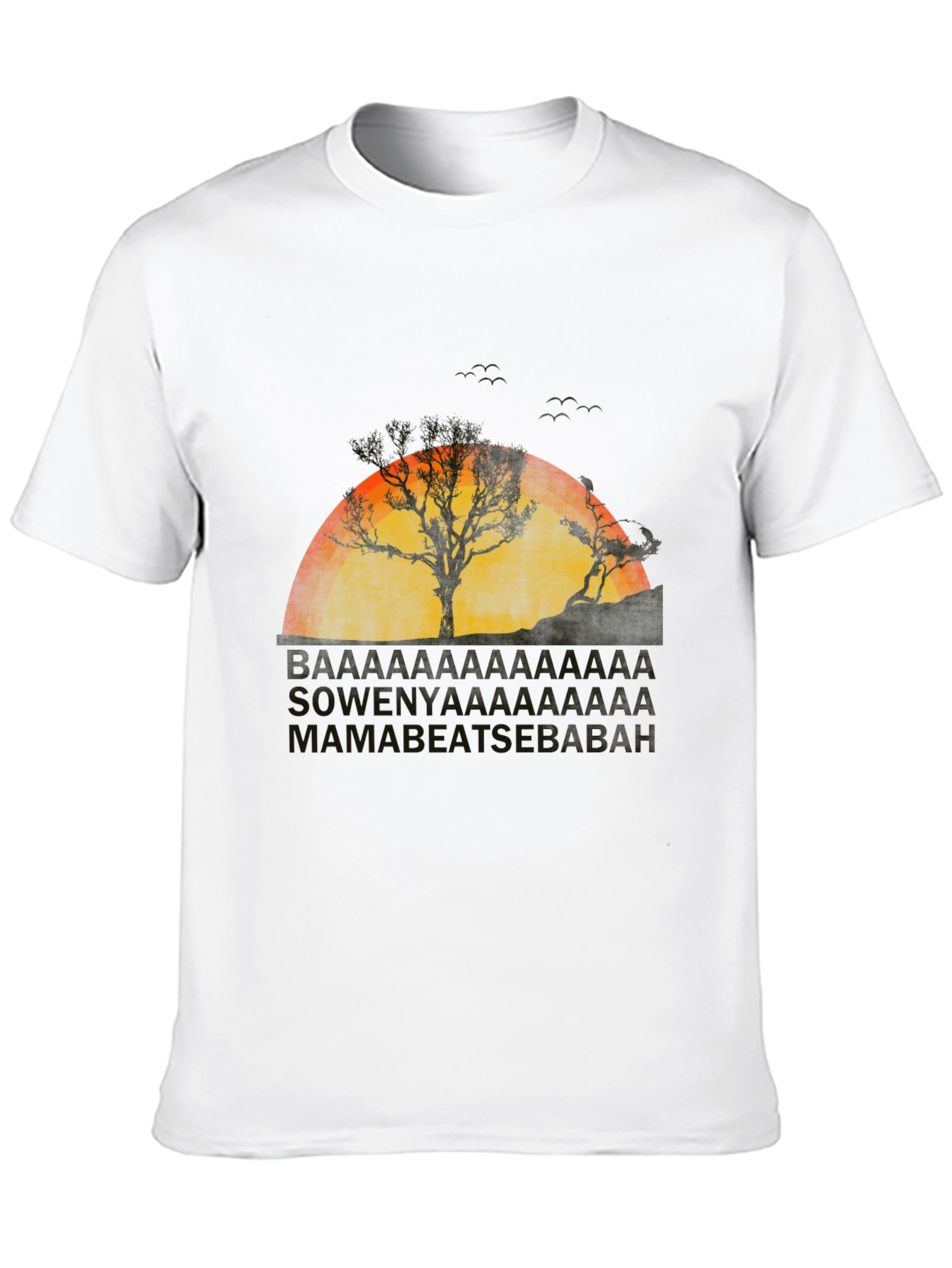 Tree Silhouette Graphic Tee - Sunset Design