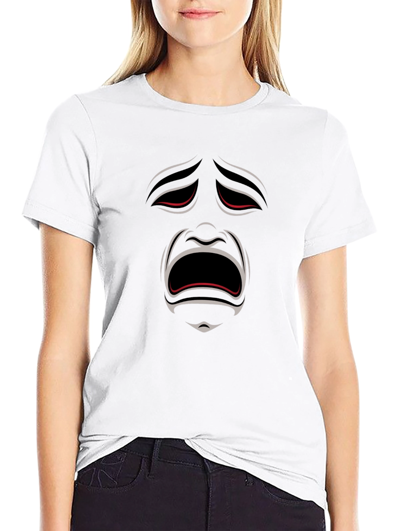 Dramatic Face Graphic Tee - Express Yourself