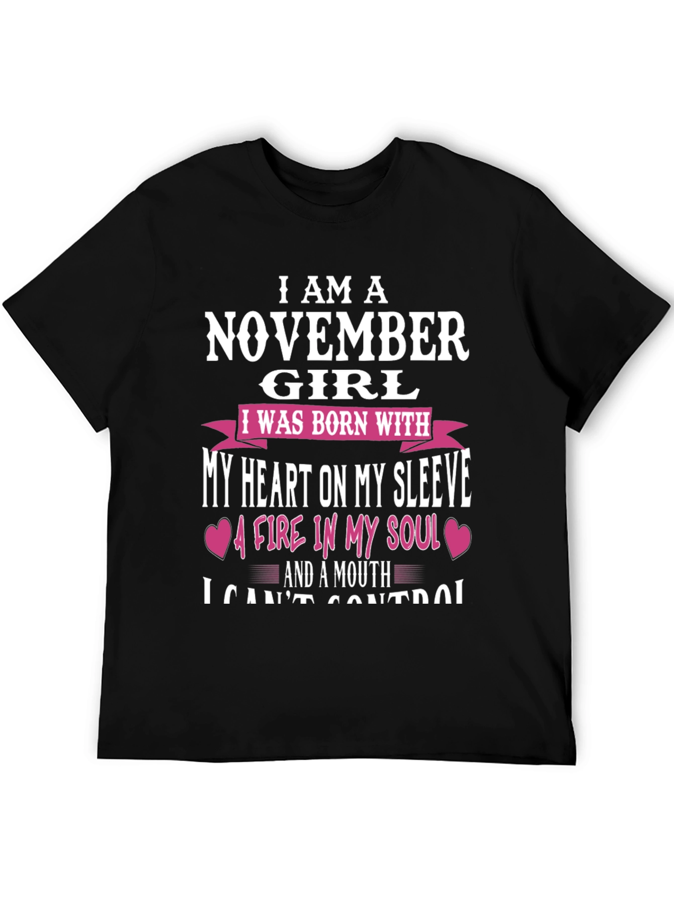 November Girl T-Shirt - Heart on Sleeve