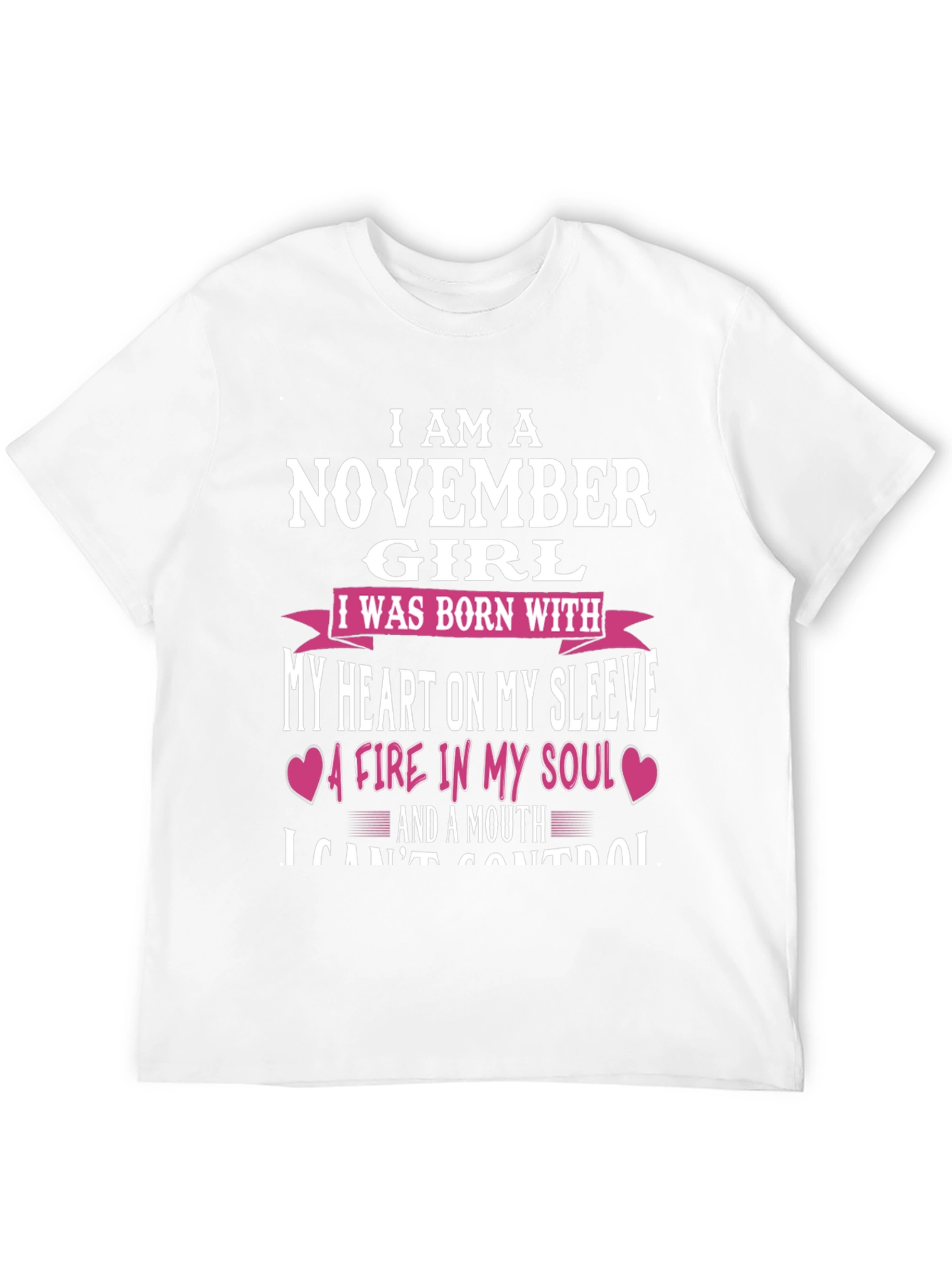 November Girl T-Shirt - Heart on Sleeve