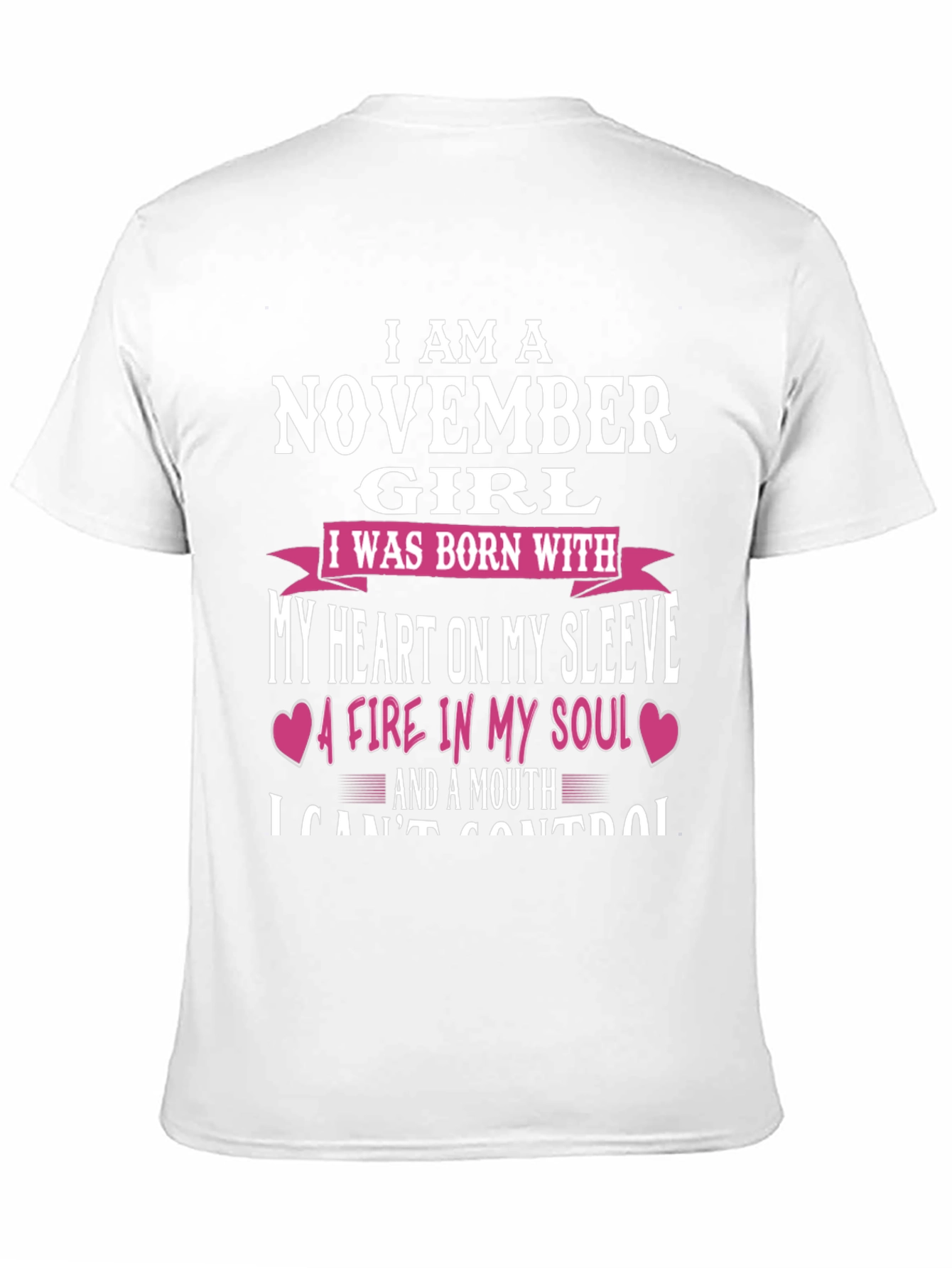 November Girl T-Shirt - Heart on Sleeve