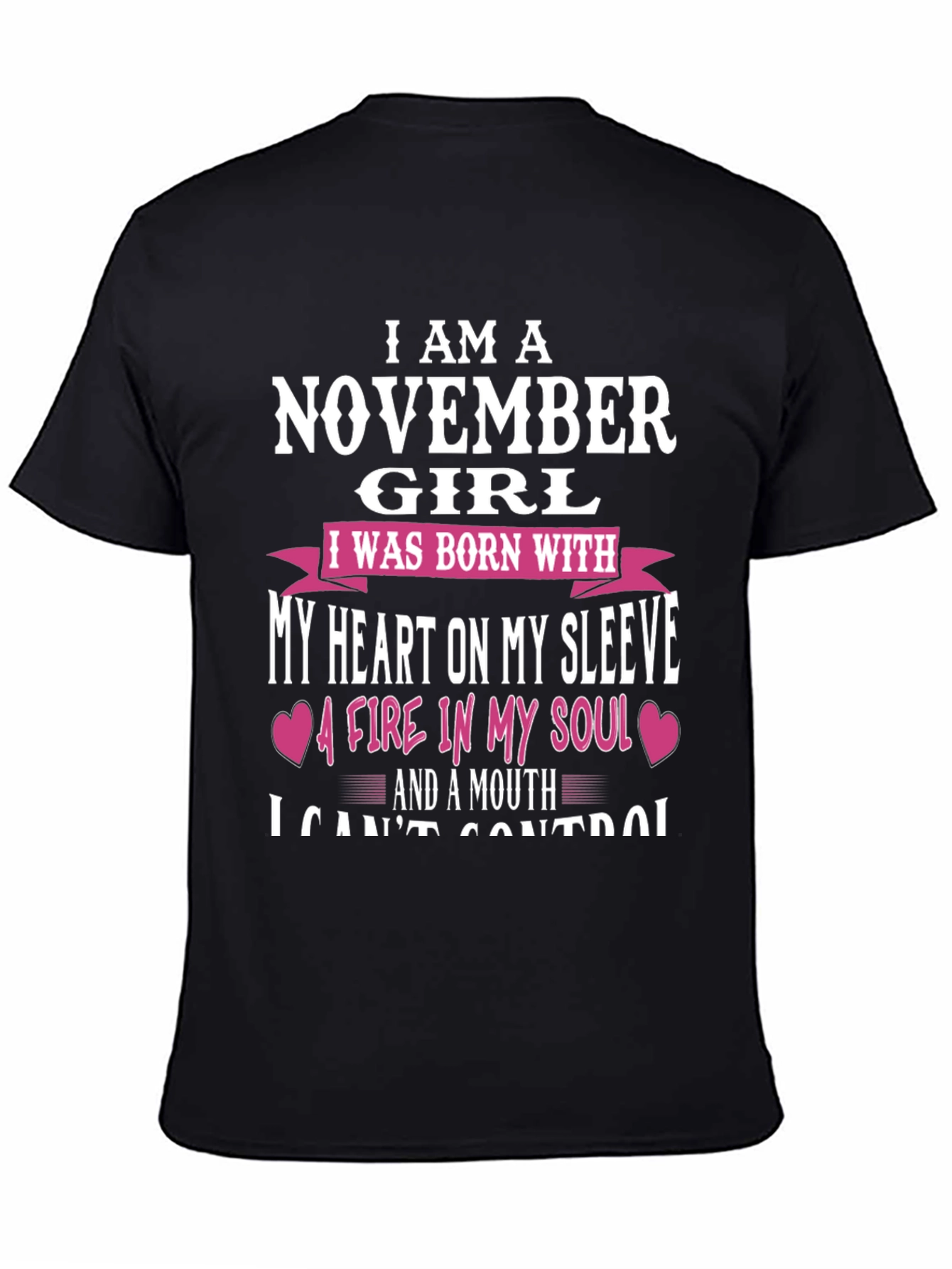 November Girl T-Shirt - Heart on Sleeve