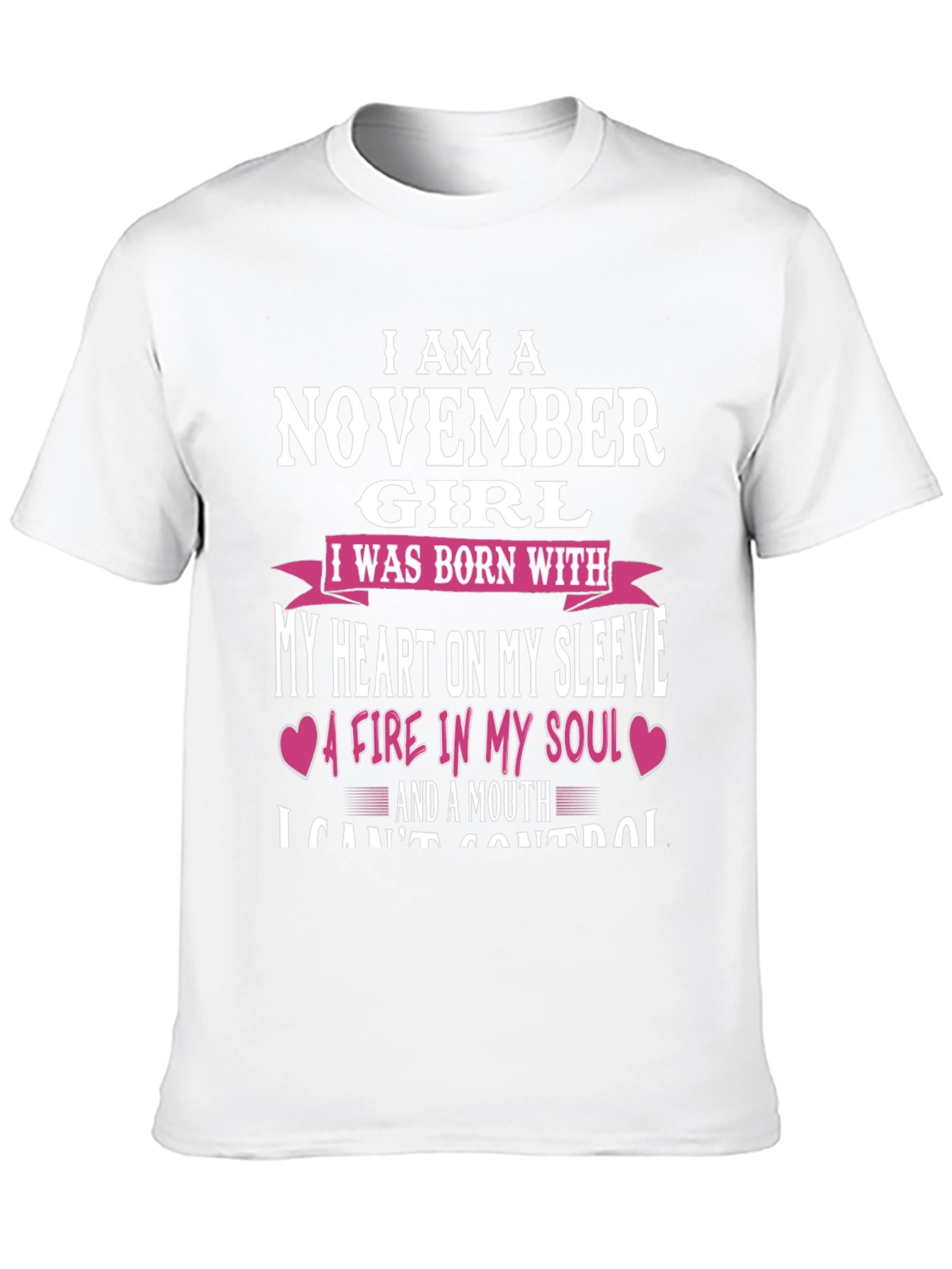 November Girl T-Shirt - Heart on Sleeve