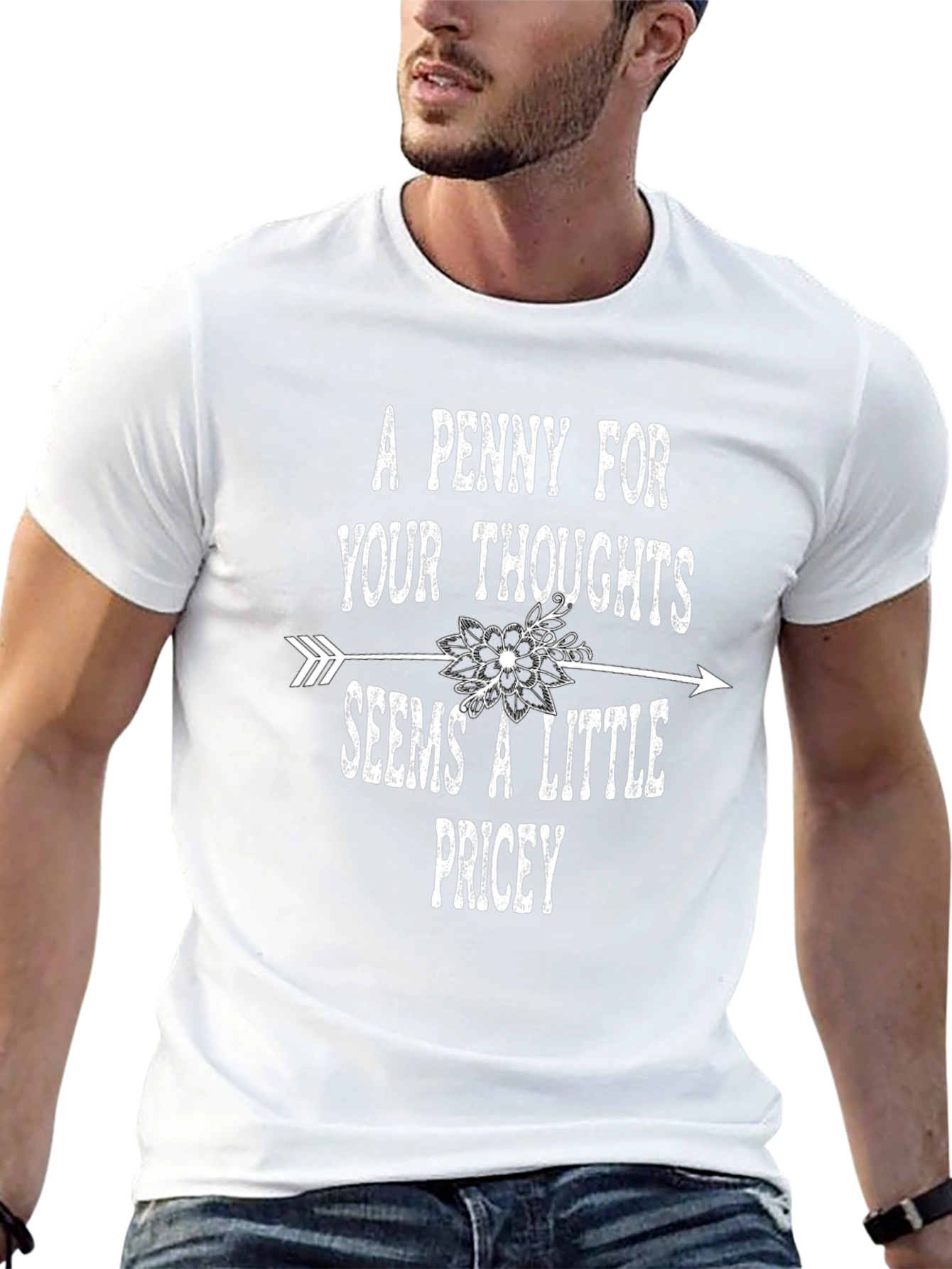 Funny A Penny For Your Thoughts Graphic T-Shirt