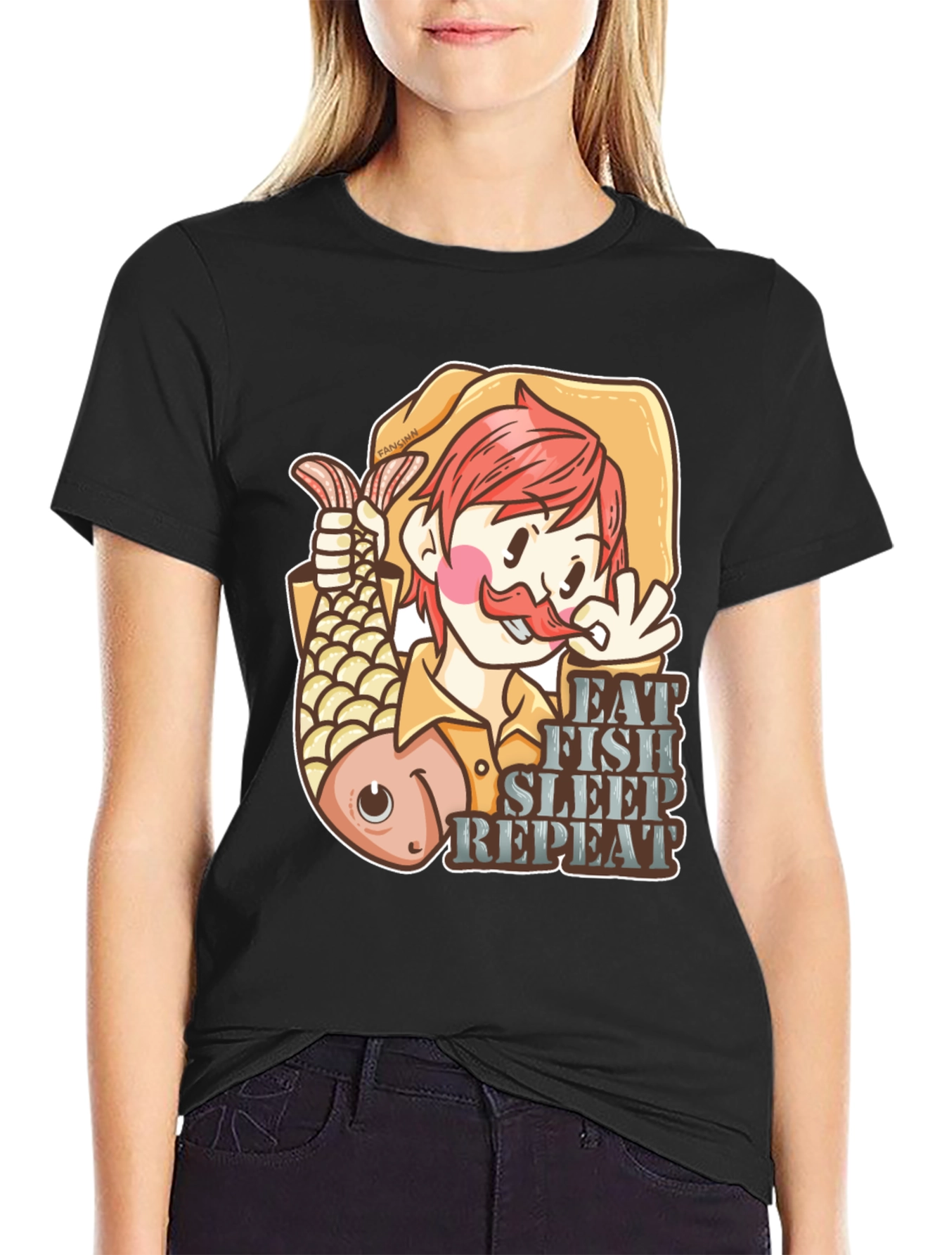 Eat Fish Sleep Repeat T-Shirt Funny Fisherman Tee