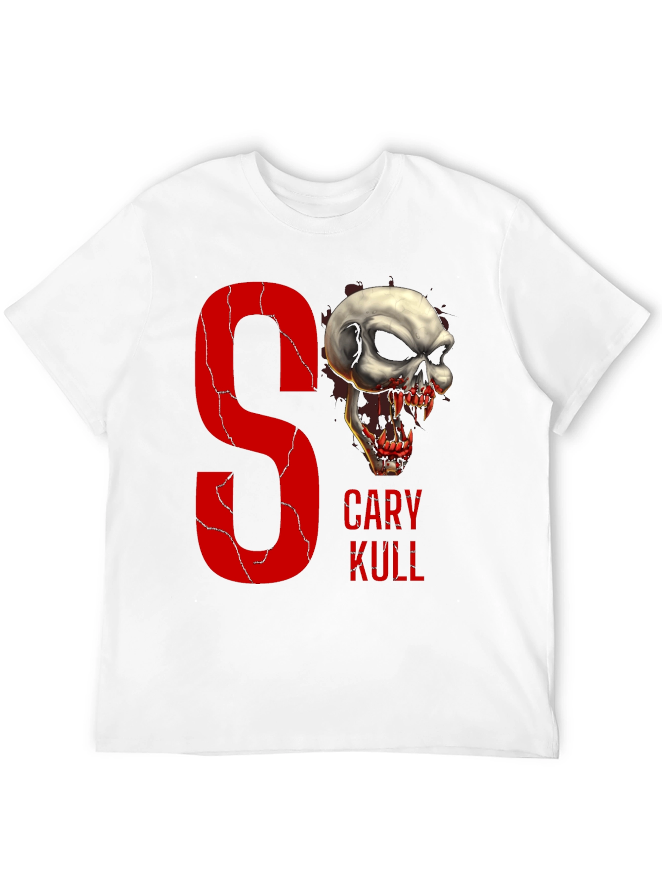 Gary Kull Skull Graphic Print Black T-Shirt