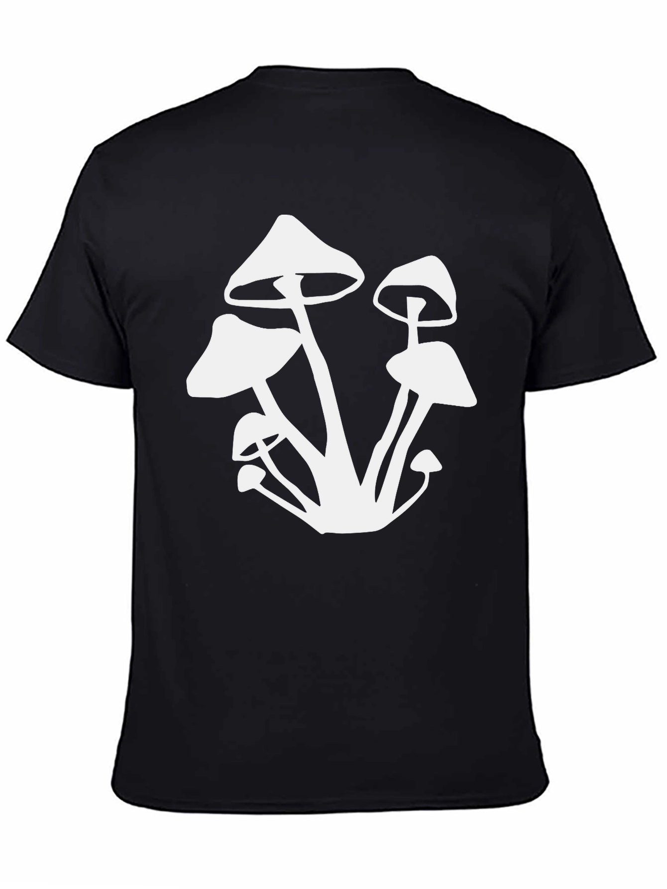 Mushroom Graphic Tee - Black Cotton T-Shirt