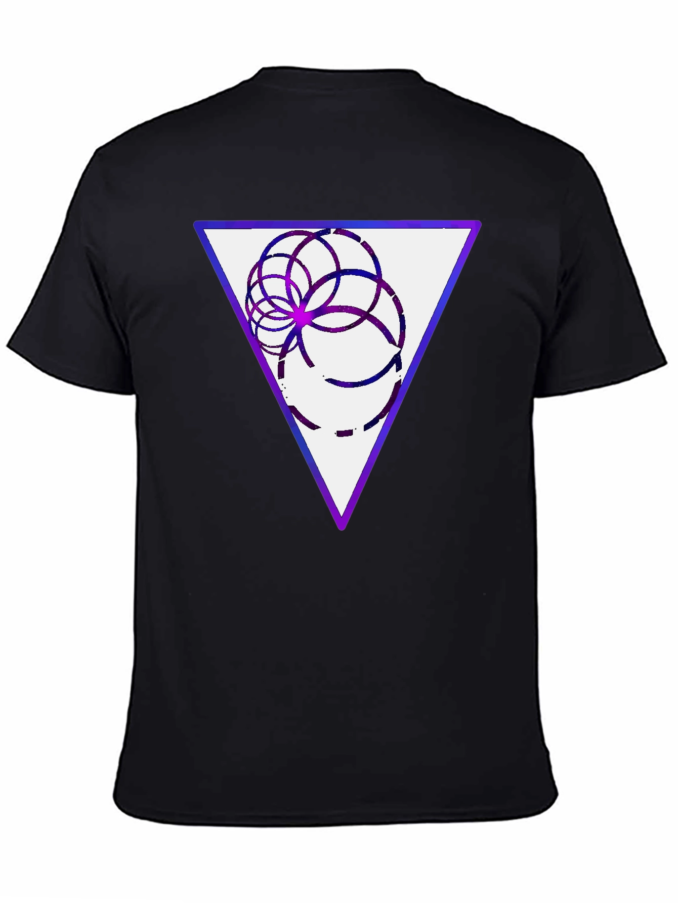 Geometric Triangle Graphic T-Shirt - Black