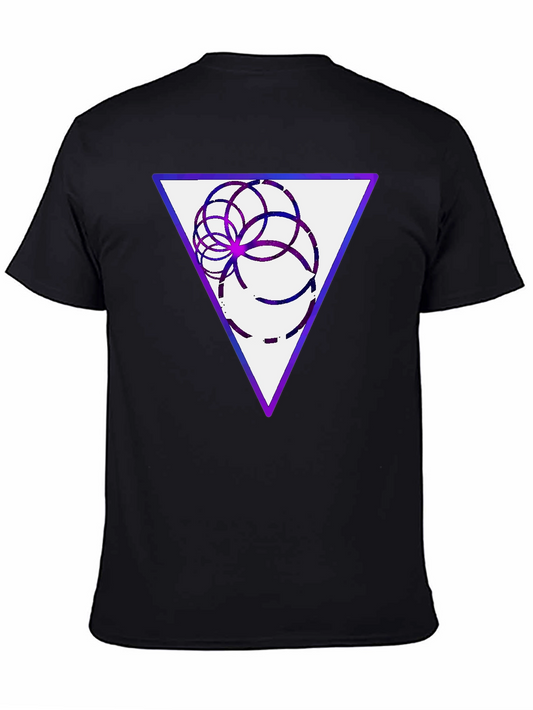 Geometric Triangle Graphic T-Shirt - Black