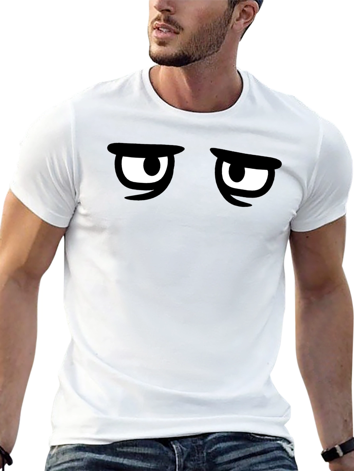 Grumpy Eyes Graphic Tee - Mens Black T-Shirt