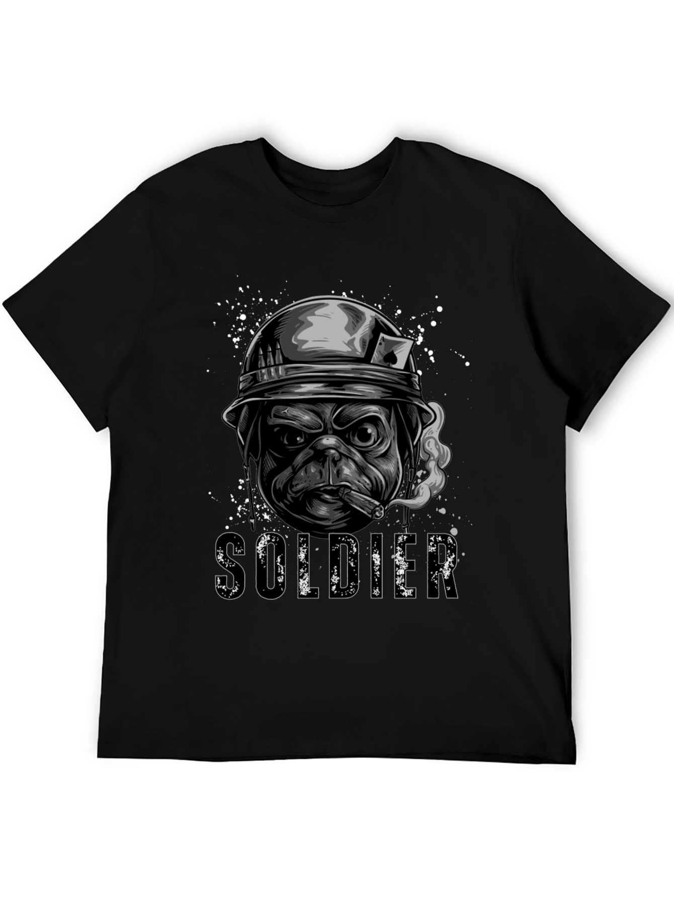 Pug Soldier Graphic Tee - Military Style