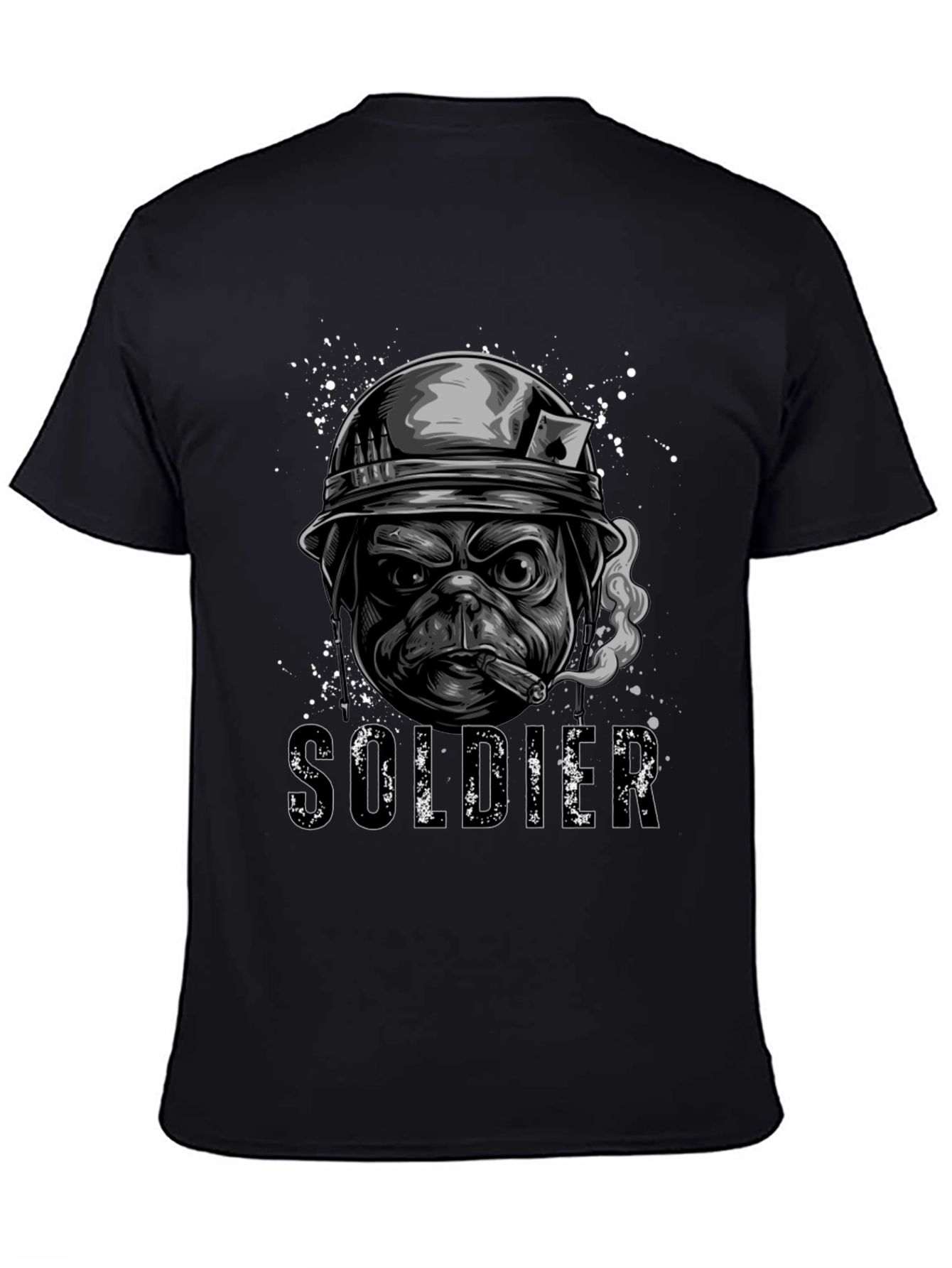 Pug Soldier Graphic Tee - Military Style
