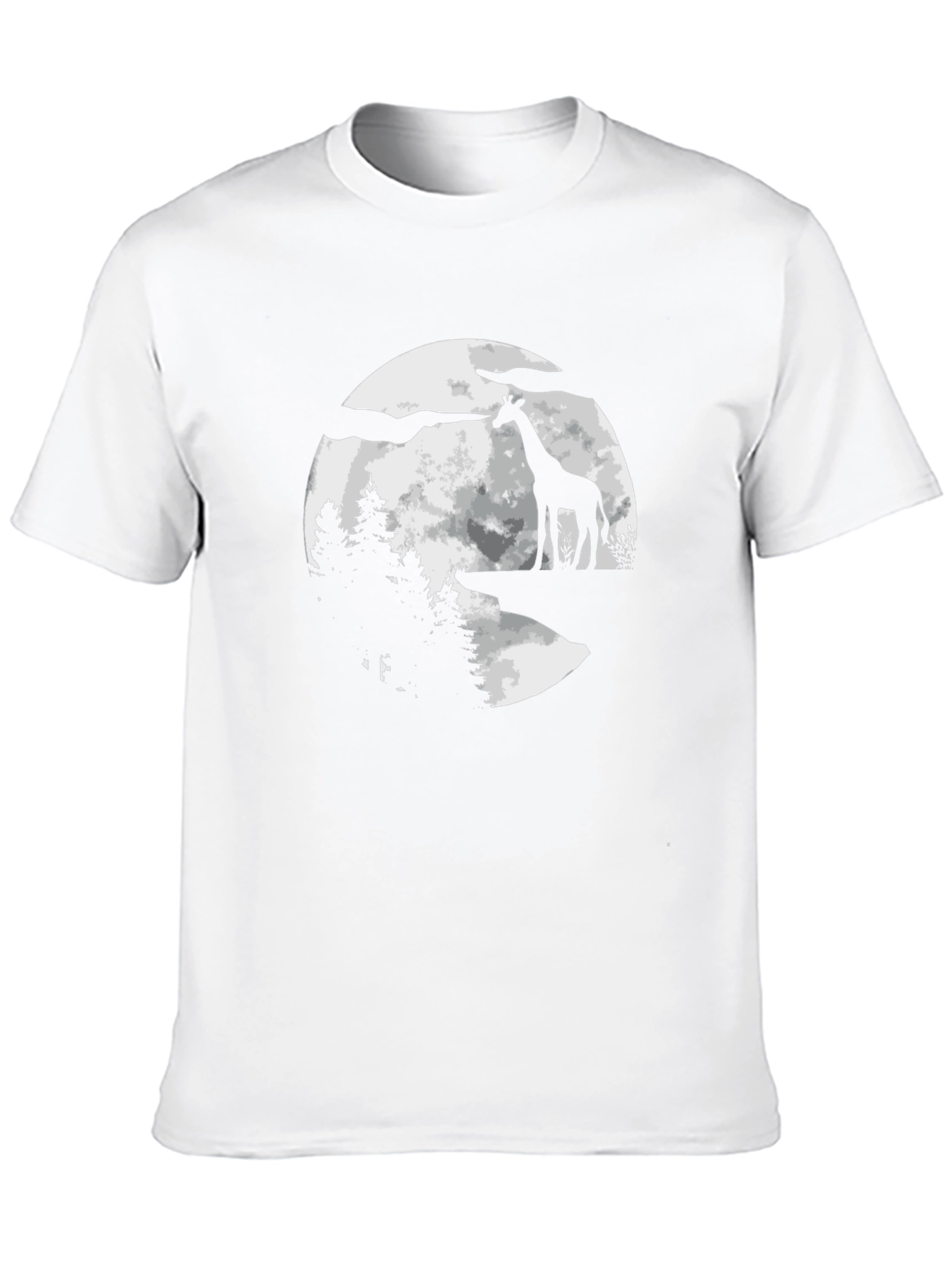Giraffe Moon Mens Graphic Tee - Black