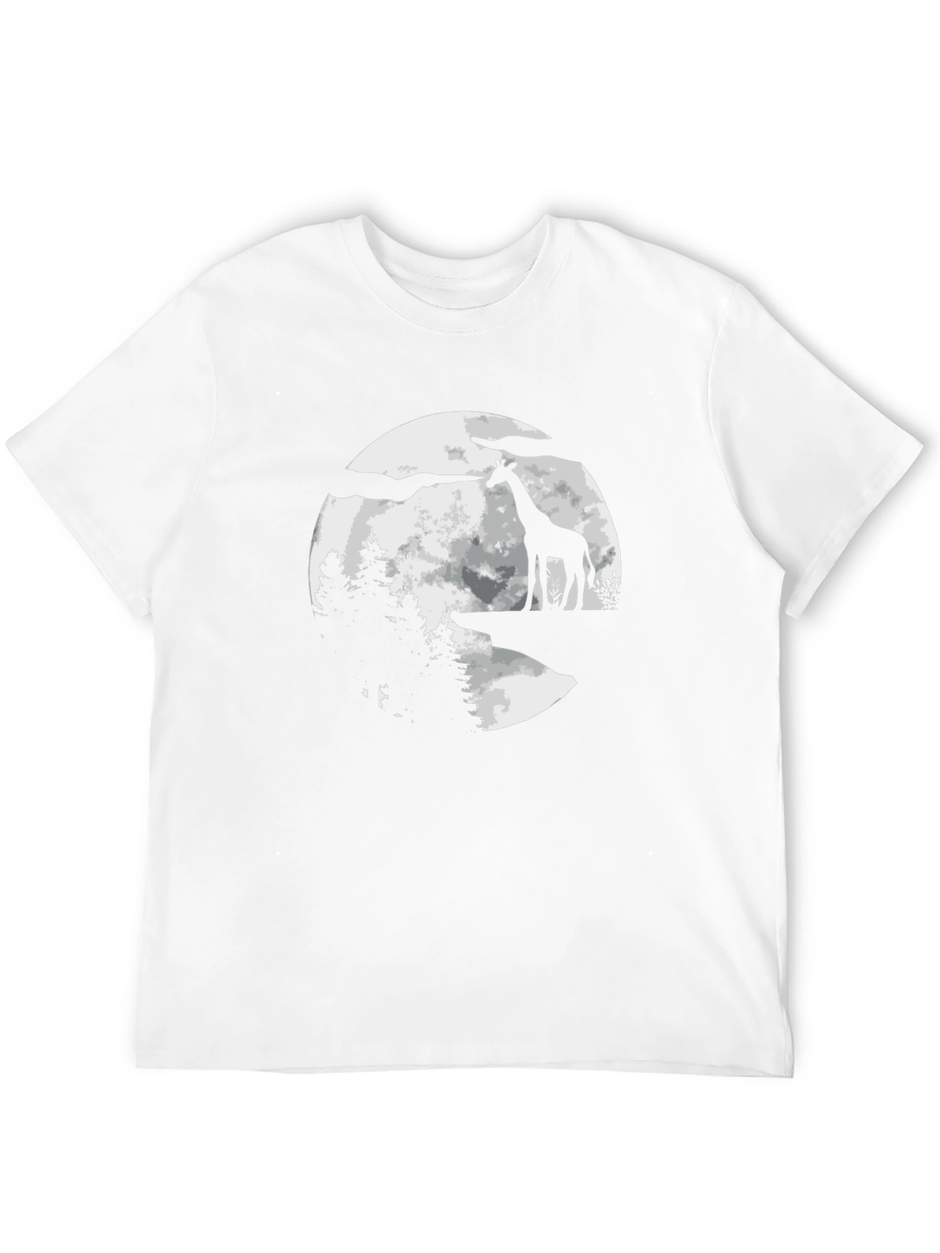Giraffe Moon Mens Graphic Tee - Black