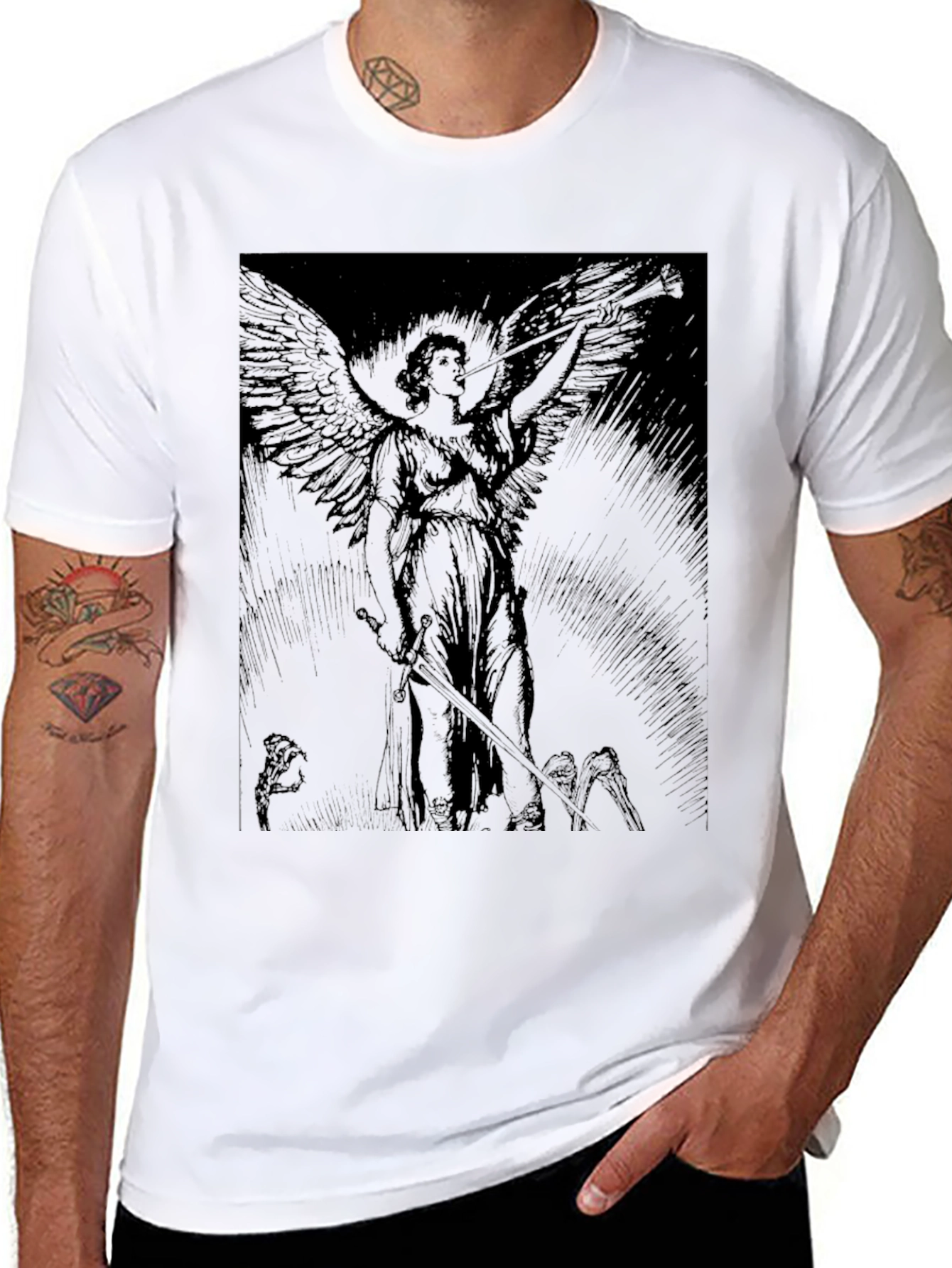 Angel Graphic Black T-Shirt